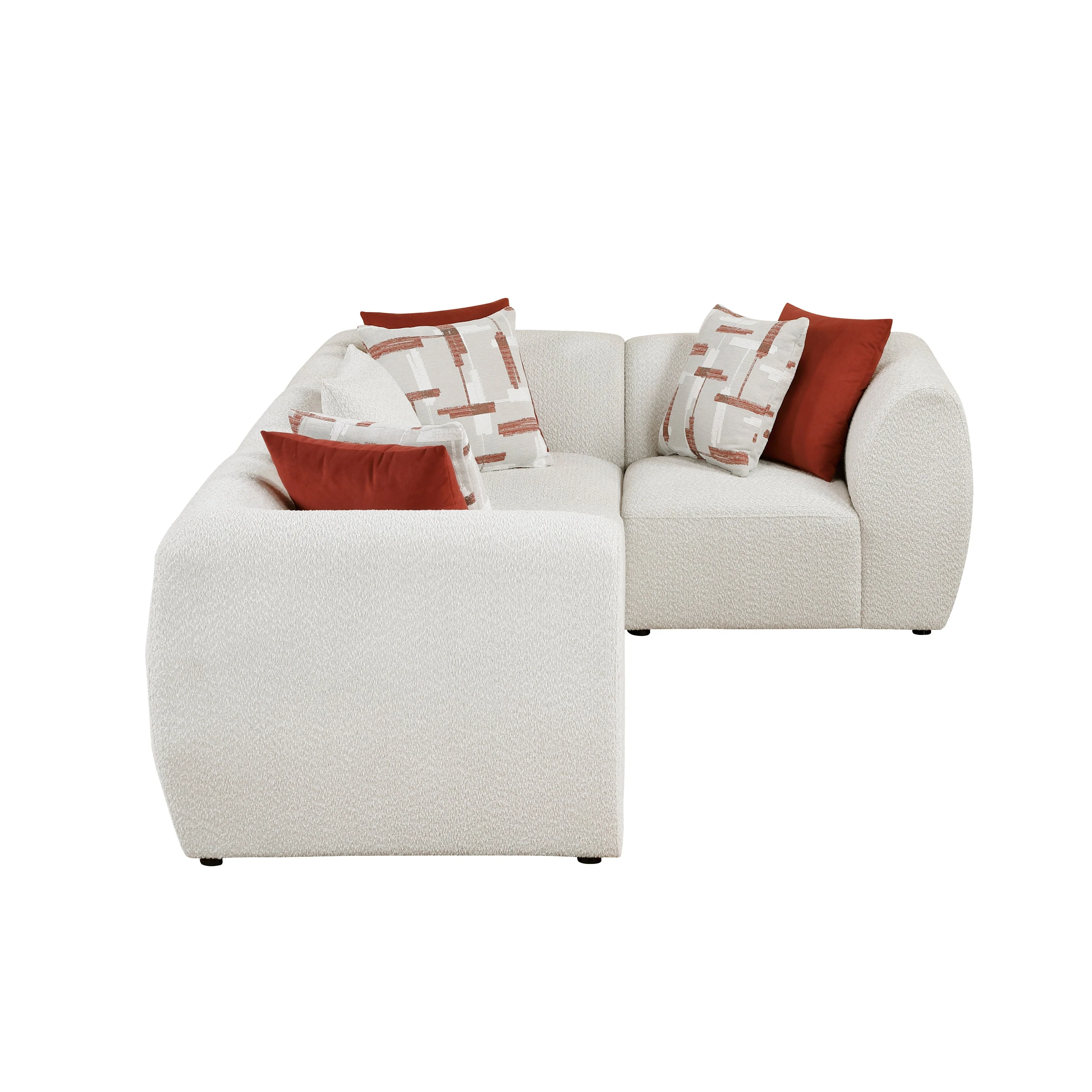 Franz Beige Chenille 4-Piece Modular Sectional - Image 4