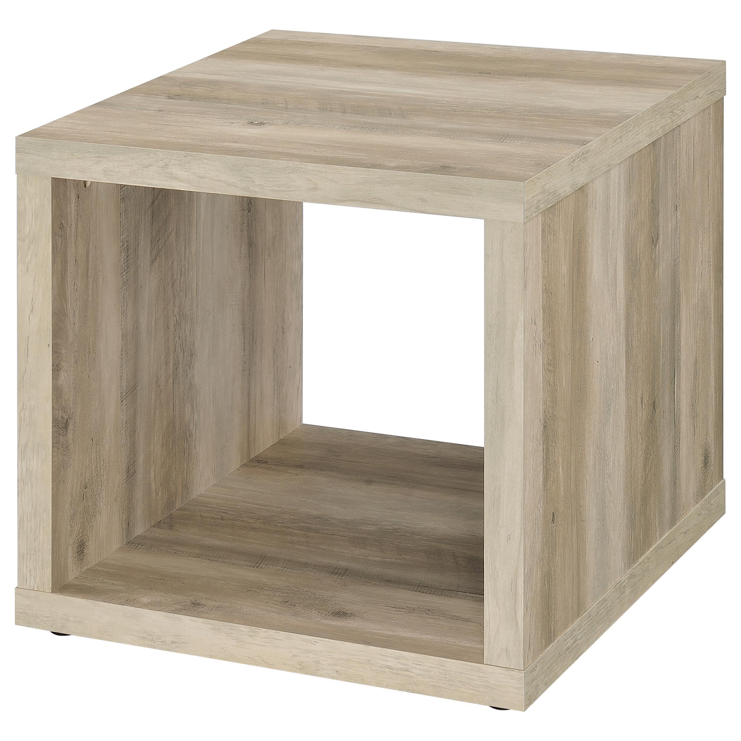Frisco Distressed Pine Square Engineered Wood Side End Table - Image 3