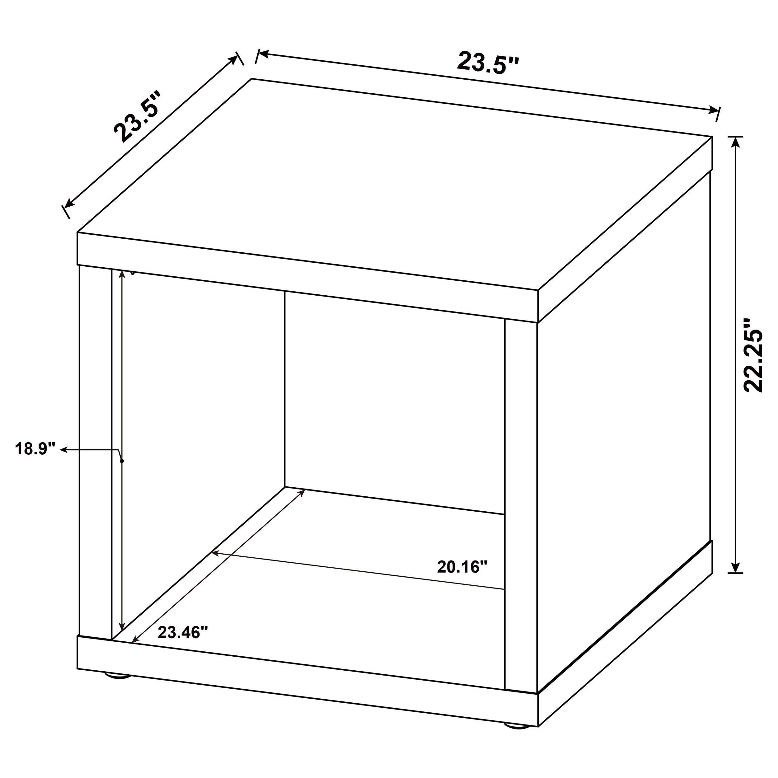 Frisco Distressed Pine Square Engineered Wood Side End Table - Image 7