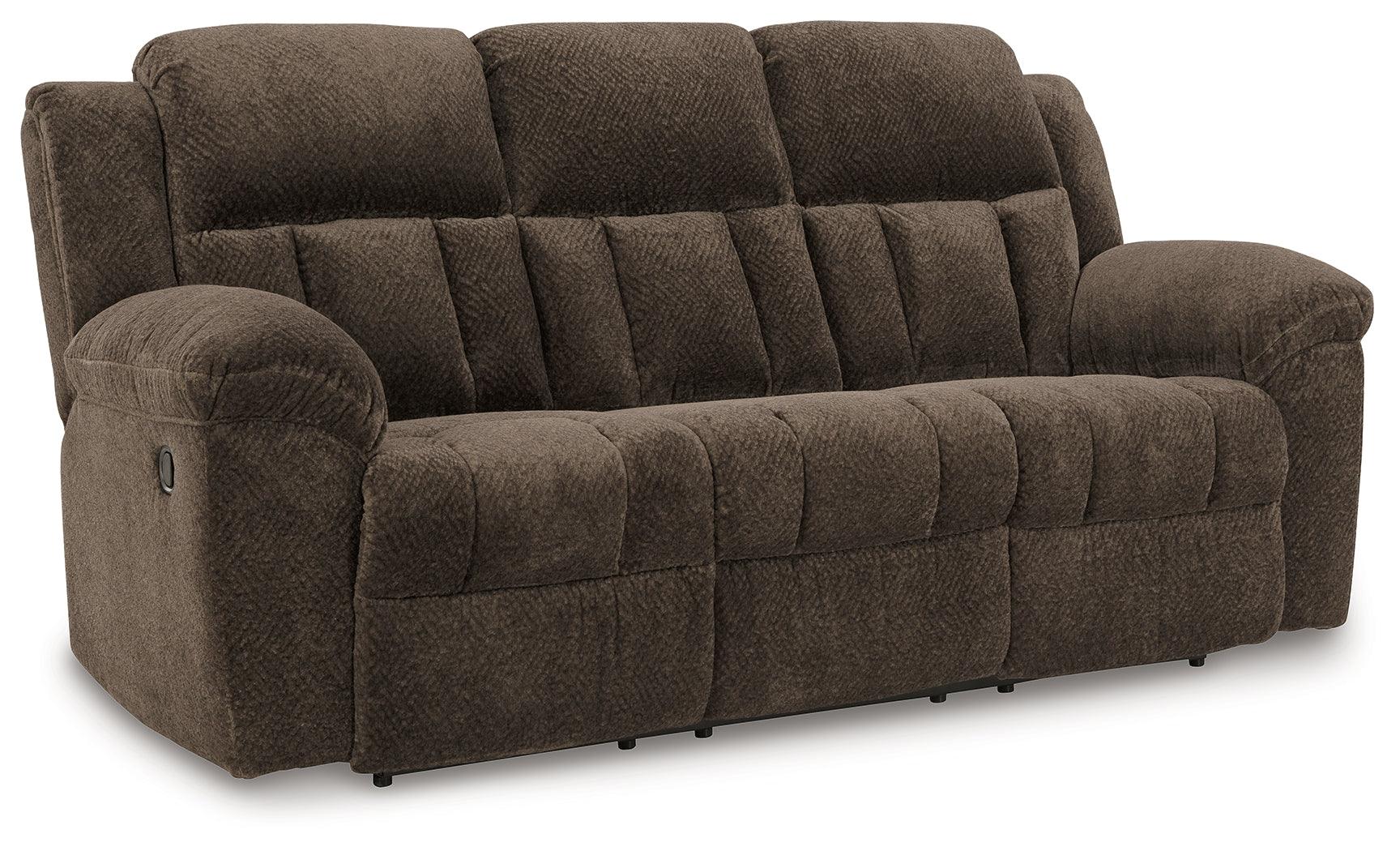 Frohn Chocolate Manual Reclining Sofa - Image 2