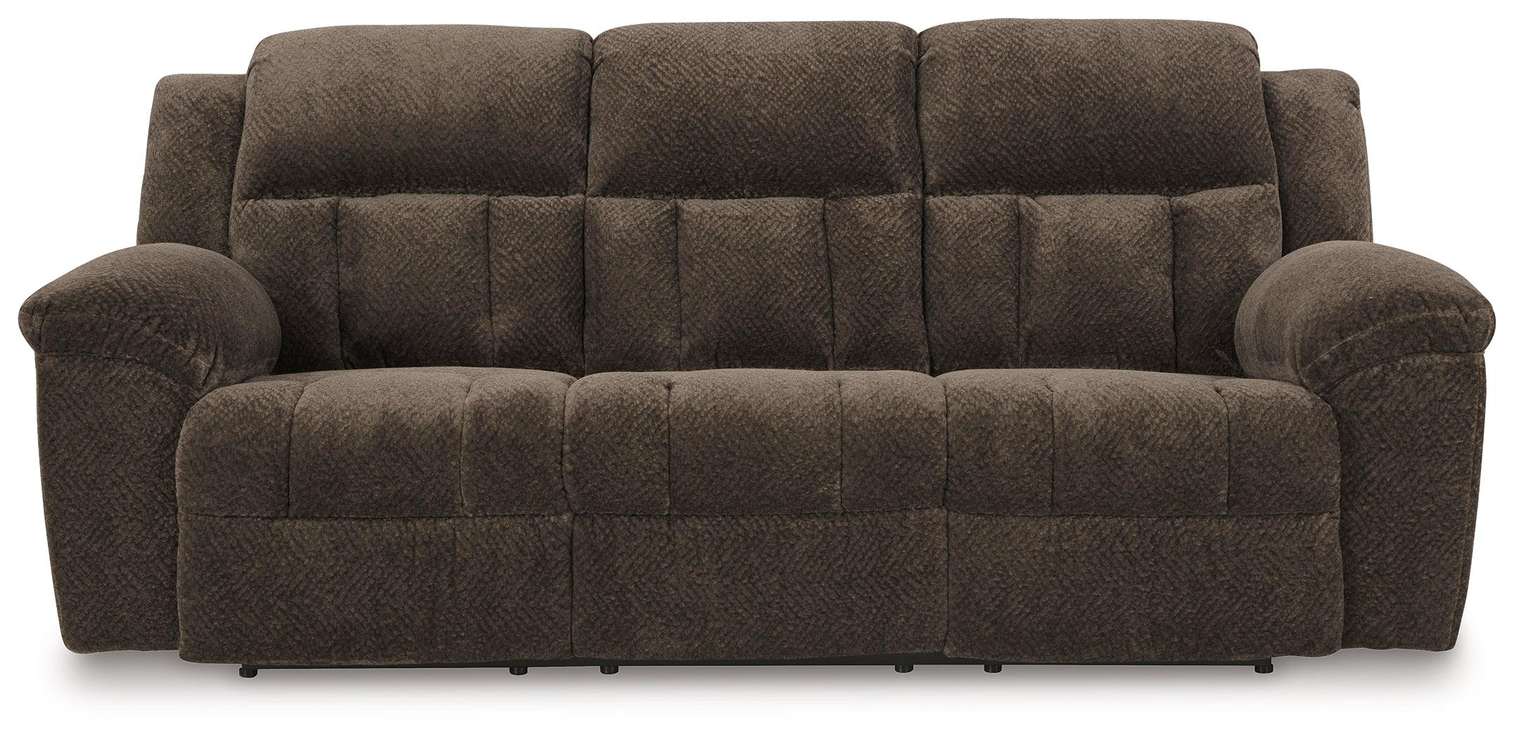 Frohn Chocolate Manual Reclining Sofa - Image 4
