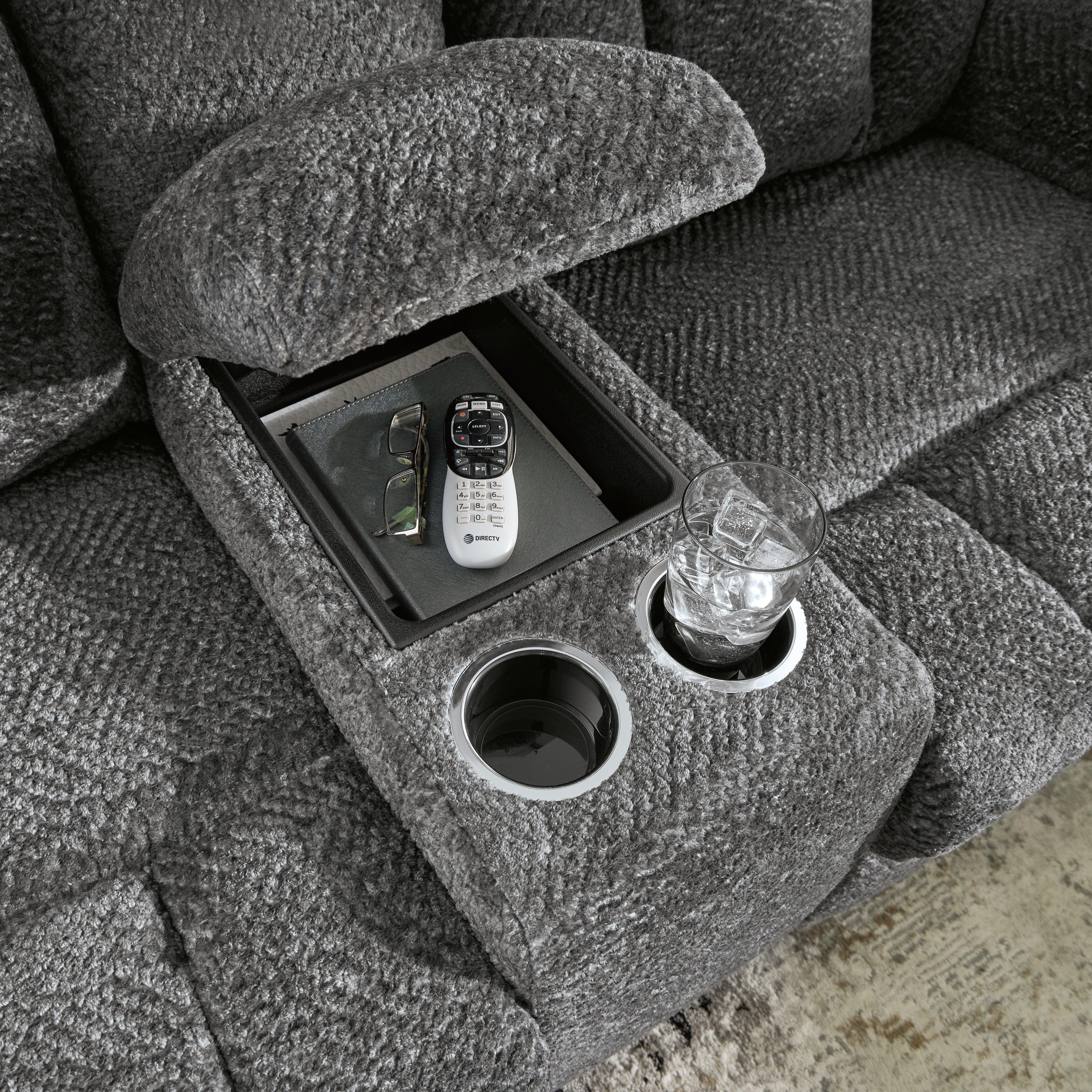 Frohn Graphite Manual Reclining Loveseat with Console - Image 7