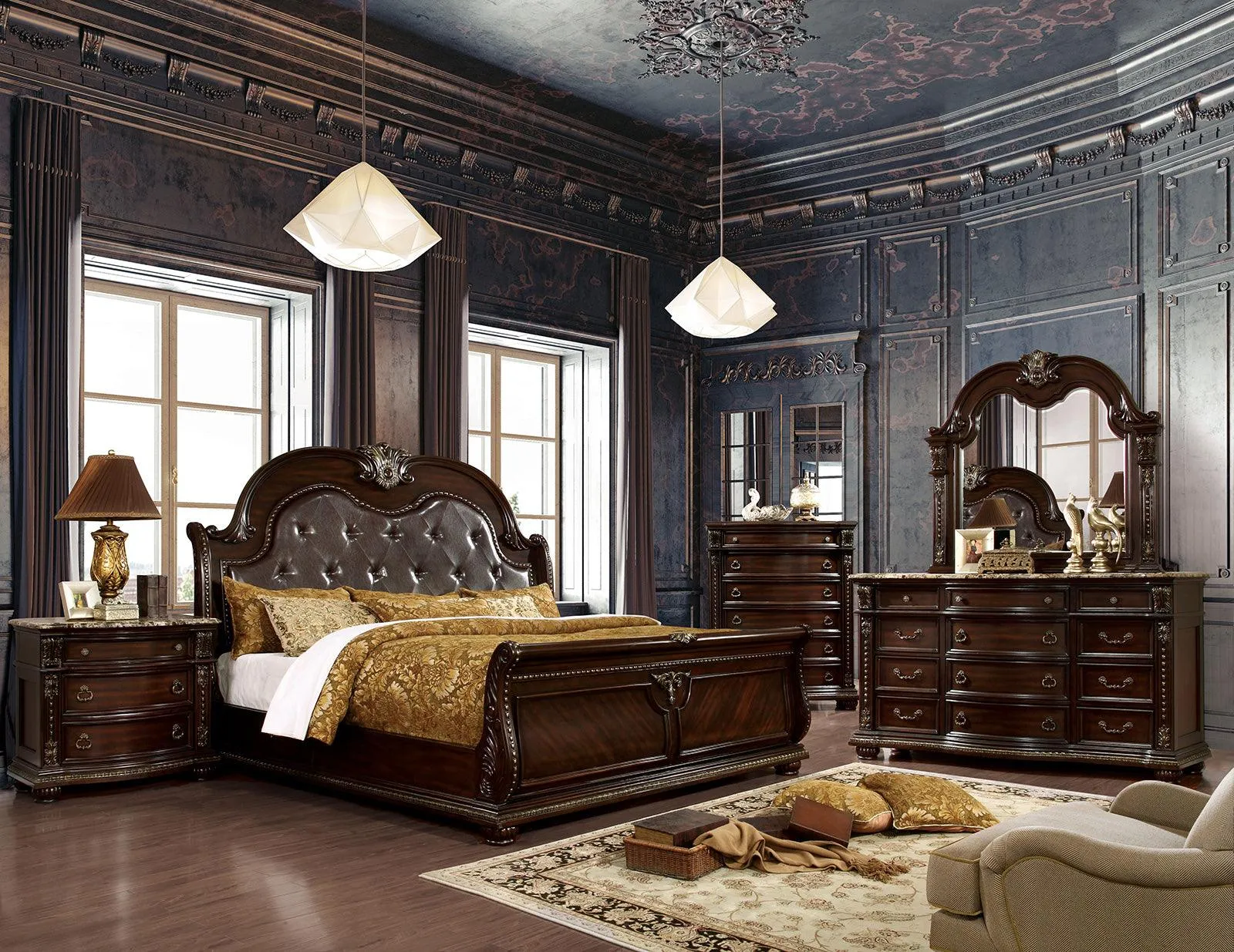 Fromberg Brown Cherry Queen Bed - Image 2