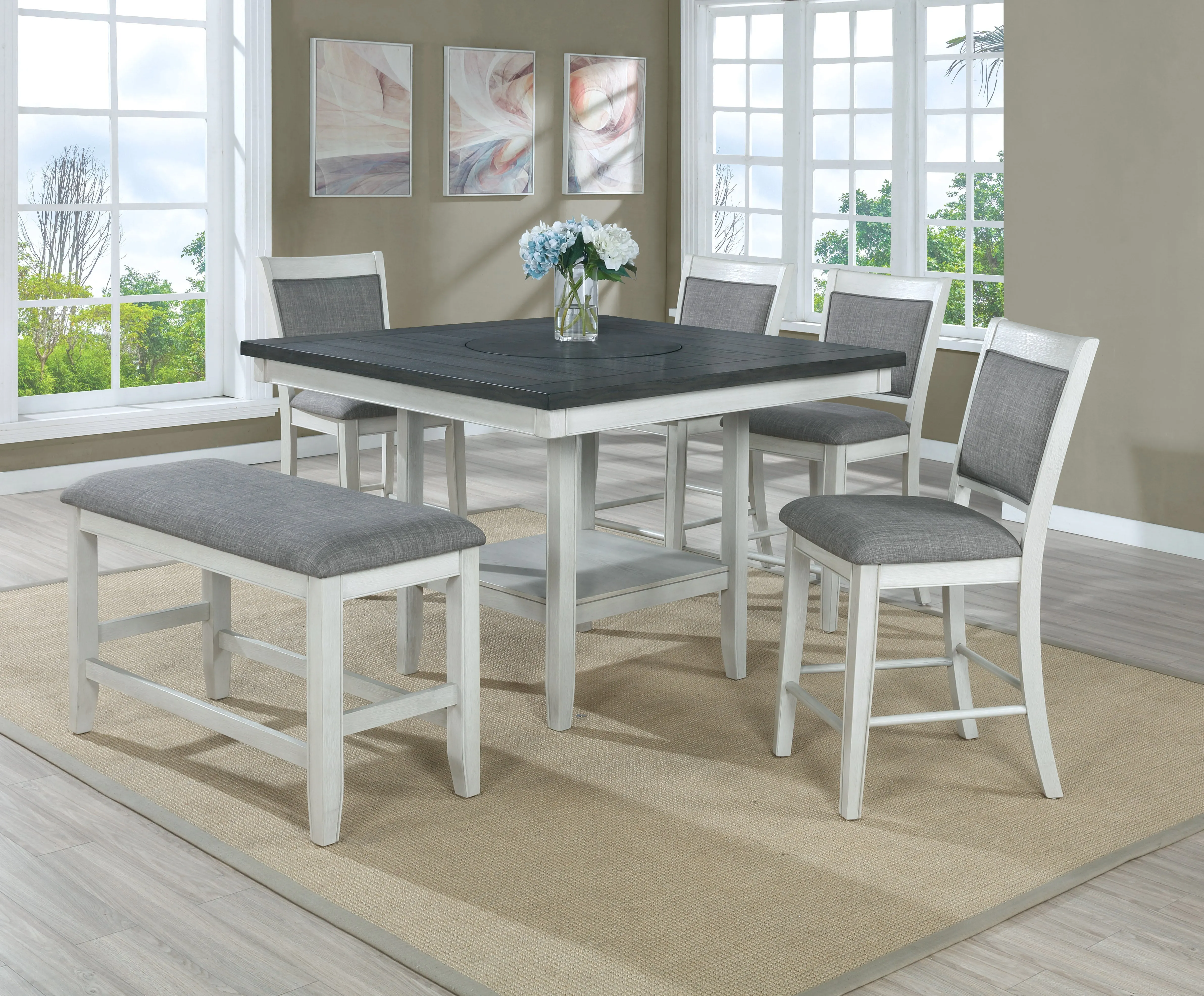 Fulton Chalk and White Counter Height Table - Image 2