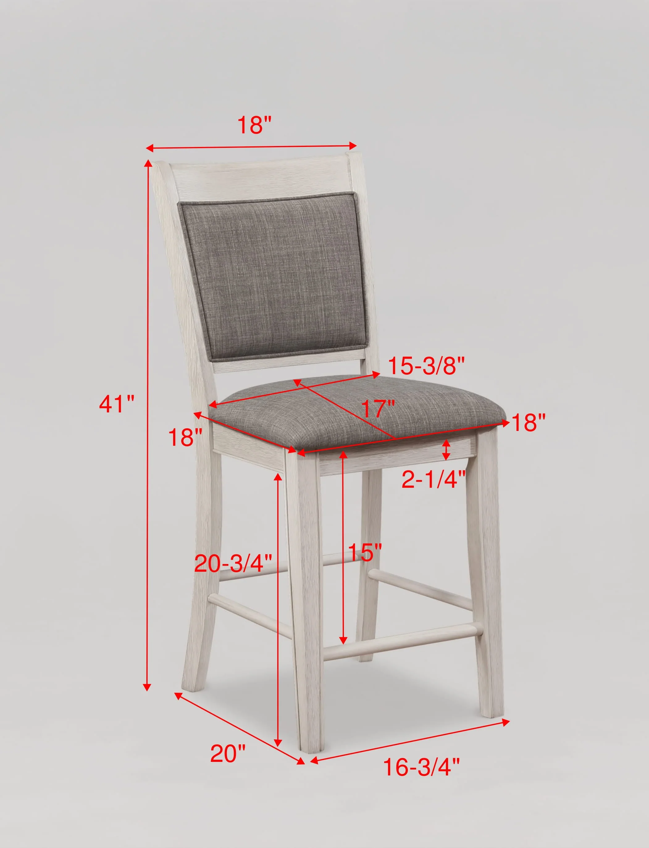 Fulton White Counter Height Chair, Set of 2 - Image 5