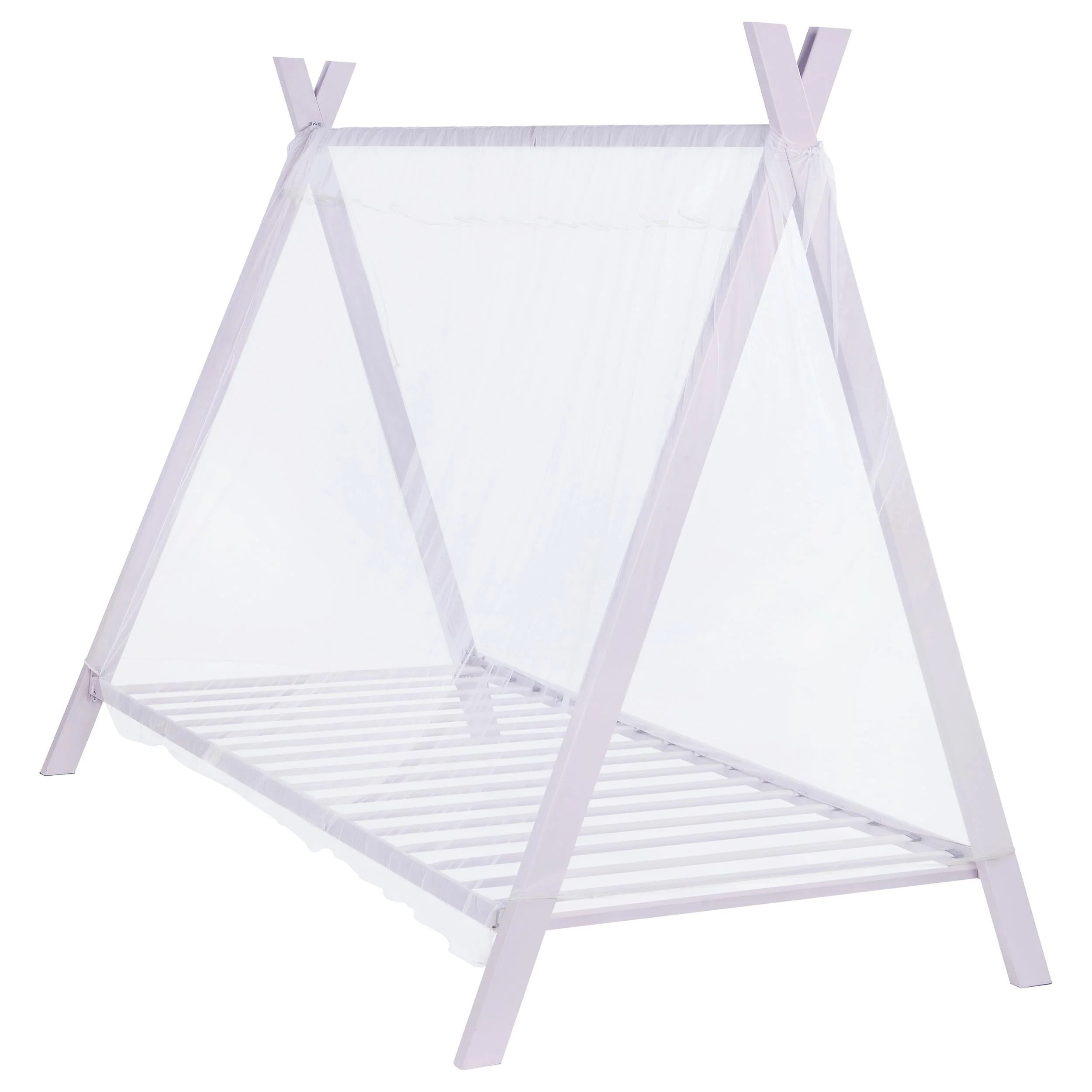 Fultonville Pink Metal Twin Tent Bed with 7-inch Mattress - Image 4