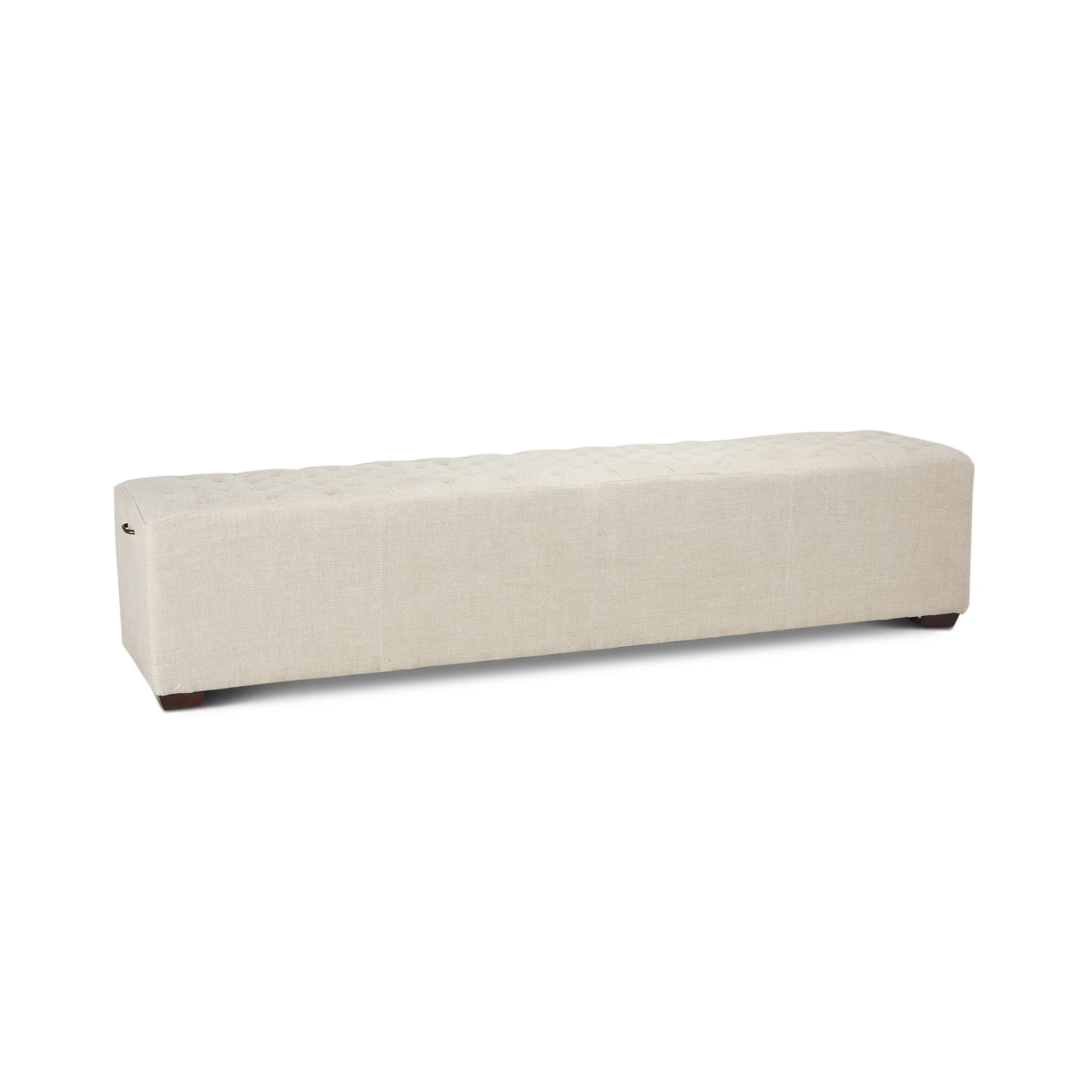 D'Orsay 79" Upholstered Bench in Beige Linen - Image 2