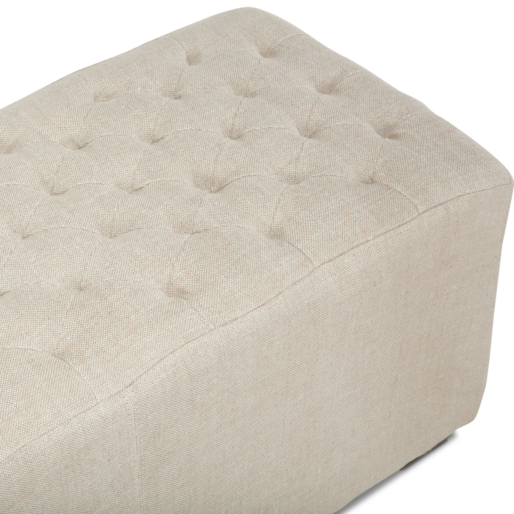 D'Orsay 79" Upholstered Bench in Beige Linen - Image 3