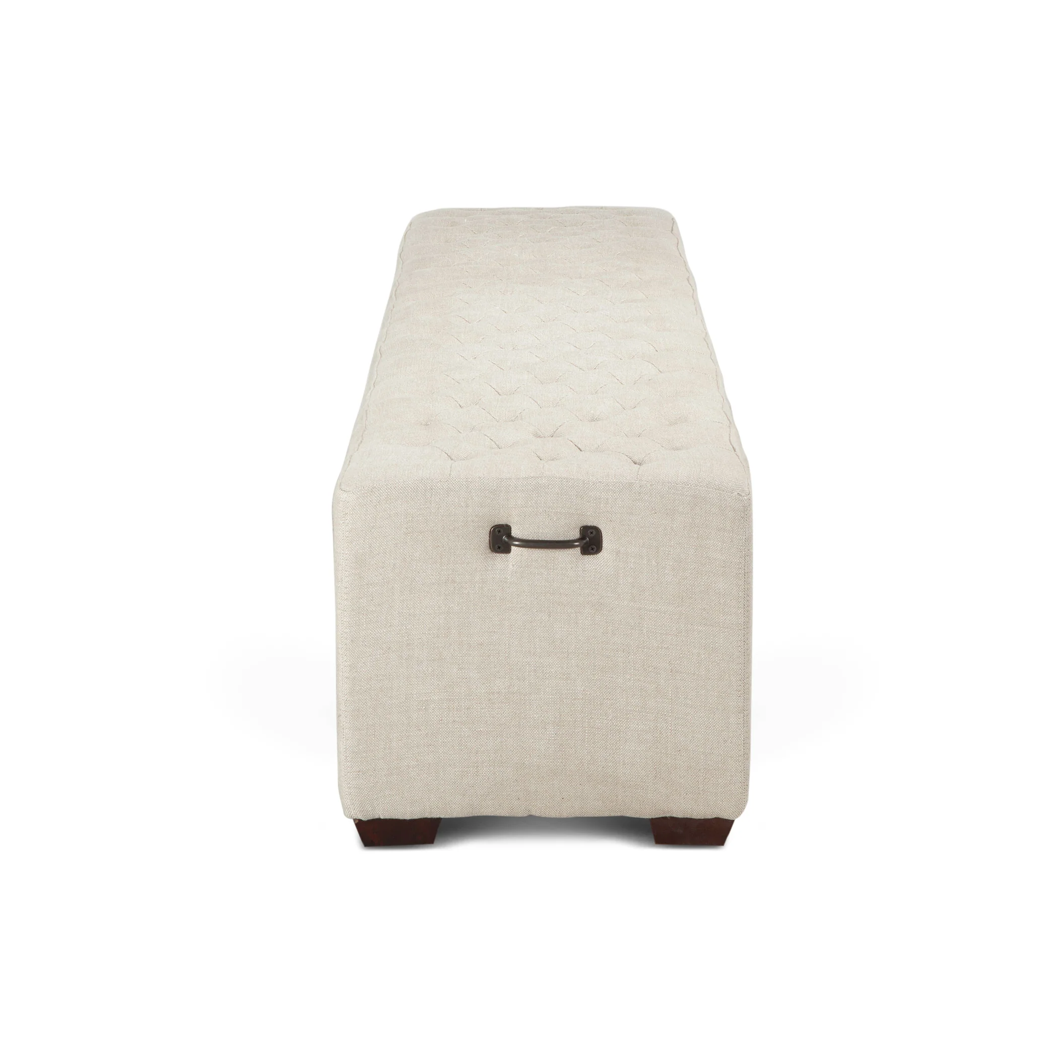 D'Orsay 79" Upholstered Bench in Beige Linen - Image 5