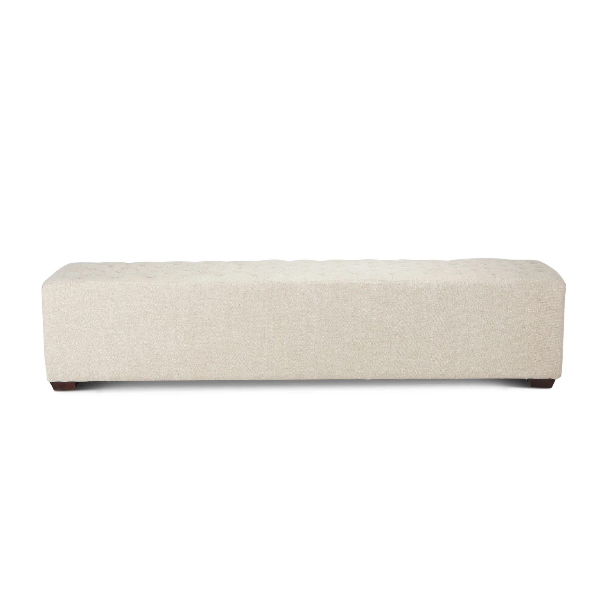 D'Orsay 79" Upholstered Bench in Beige Linen - Image 6