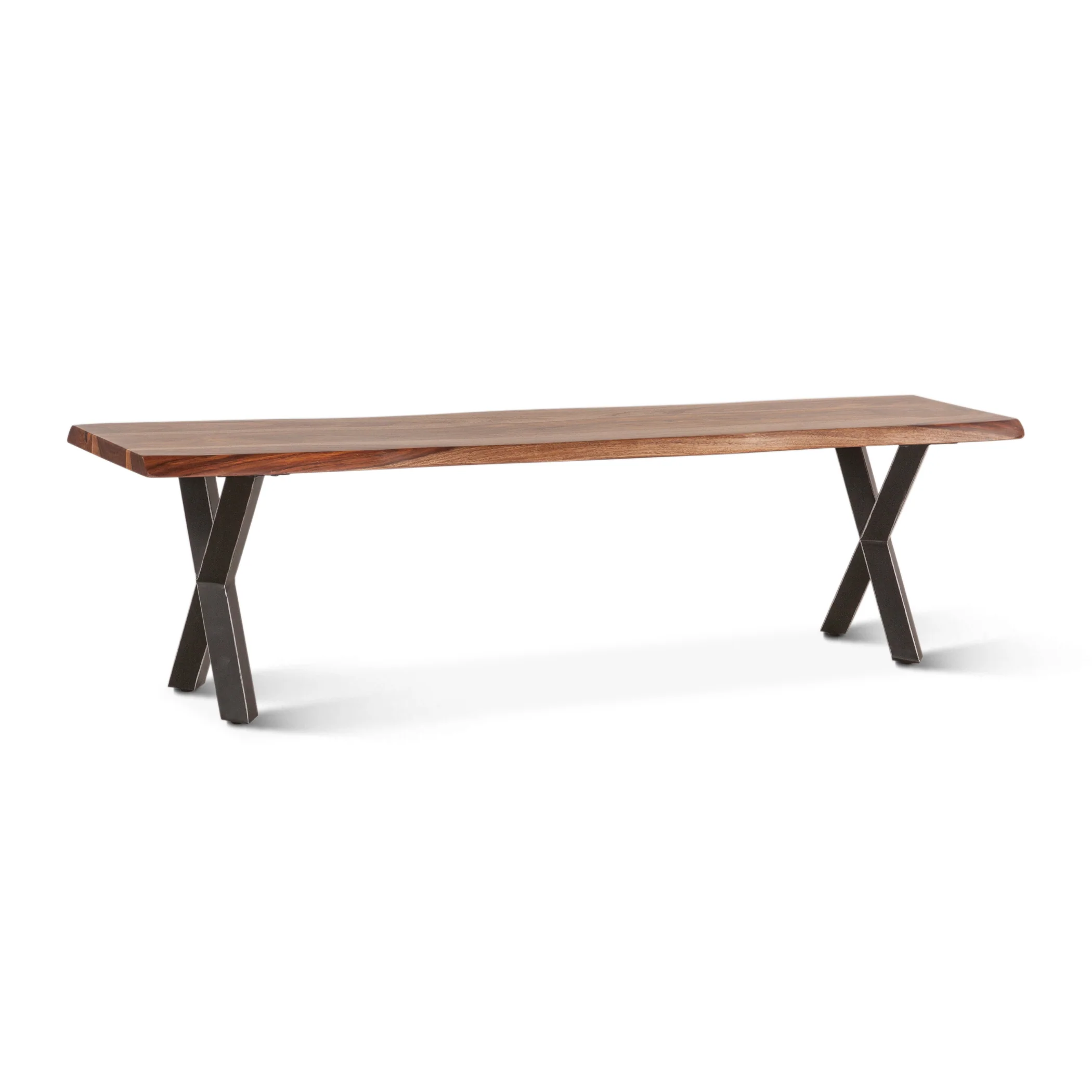 Brisbane 68" Dining Bench in Natural Sheesham and Iron