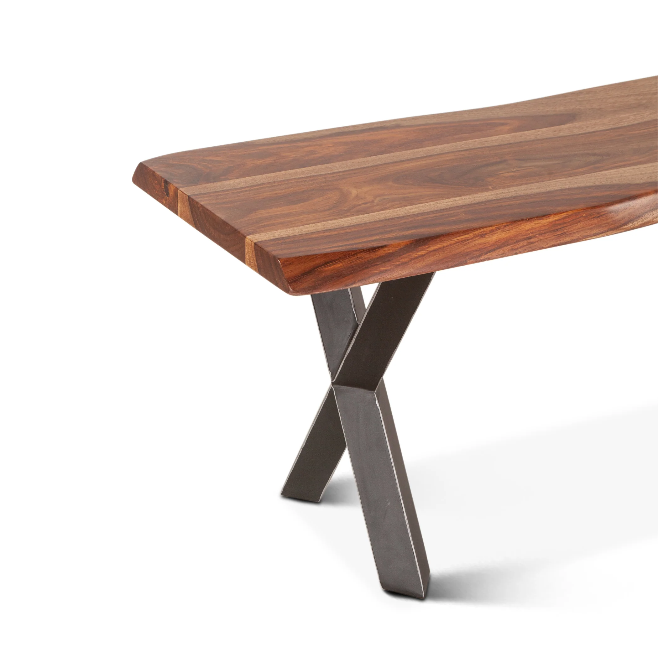 Brisbane 68" Dining Bench in Natural Sheesham and Iron - Image 3