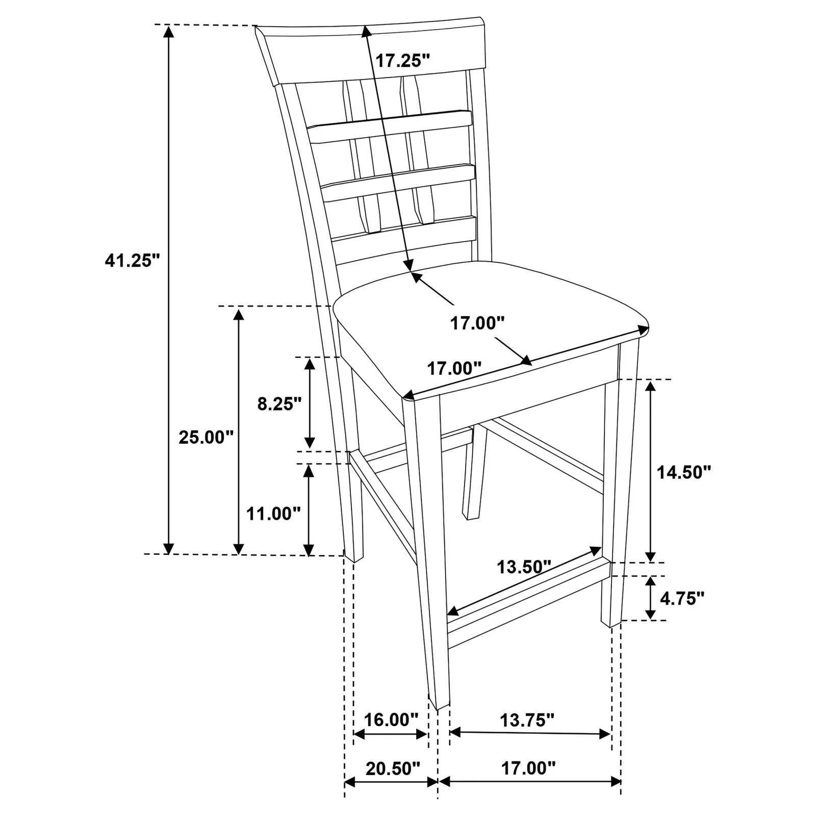 Gabriel Cappuccino 5-Piece Square Counter Height Dining Set - Image 10