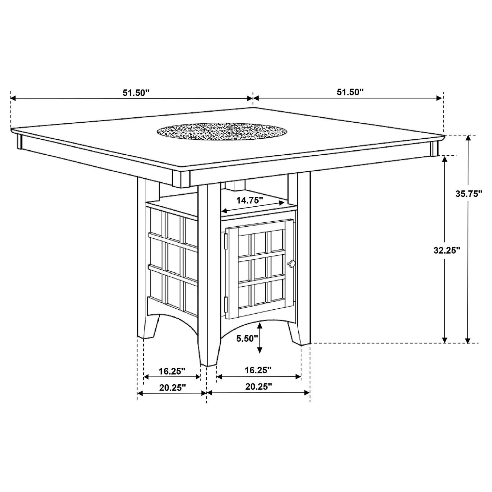Gabriel Cappuccino 5-Piece Square Counter Height Dining Set - Image 9