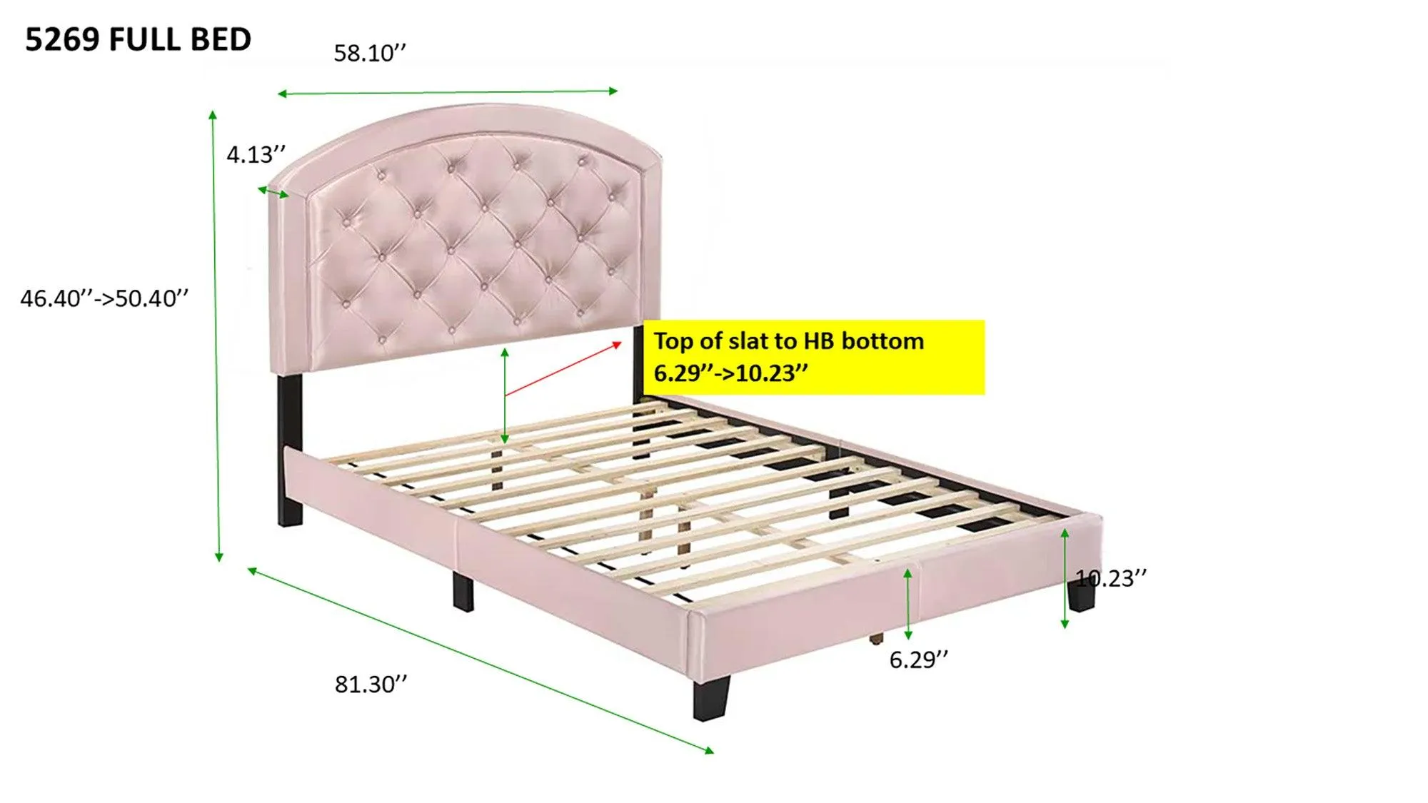 Gaby Silver Full Upholstered Platform Bed - Image 4