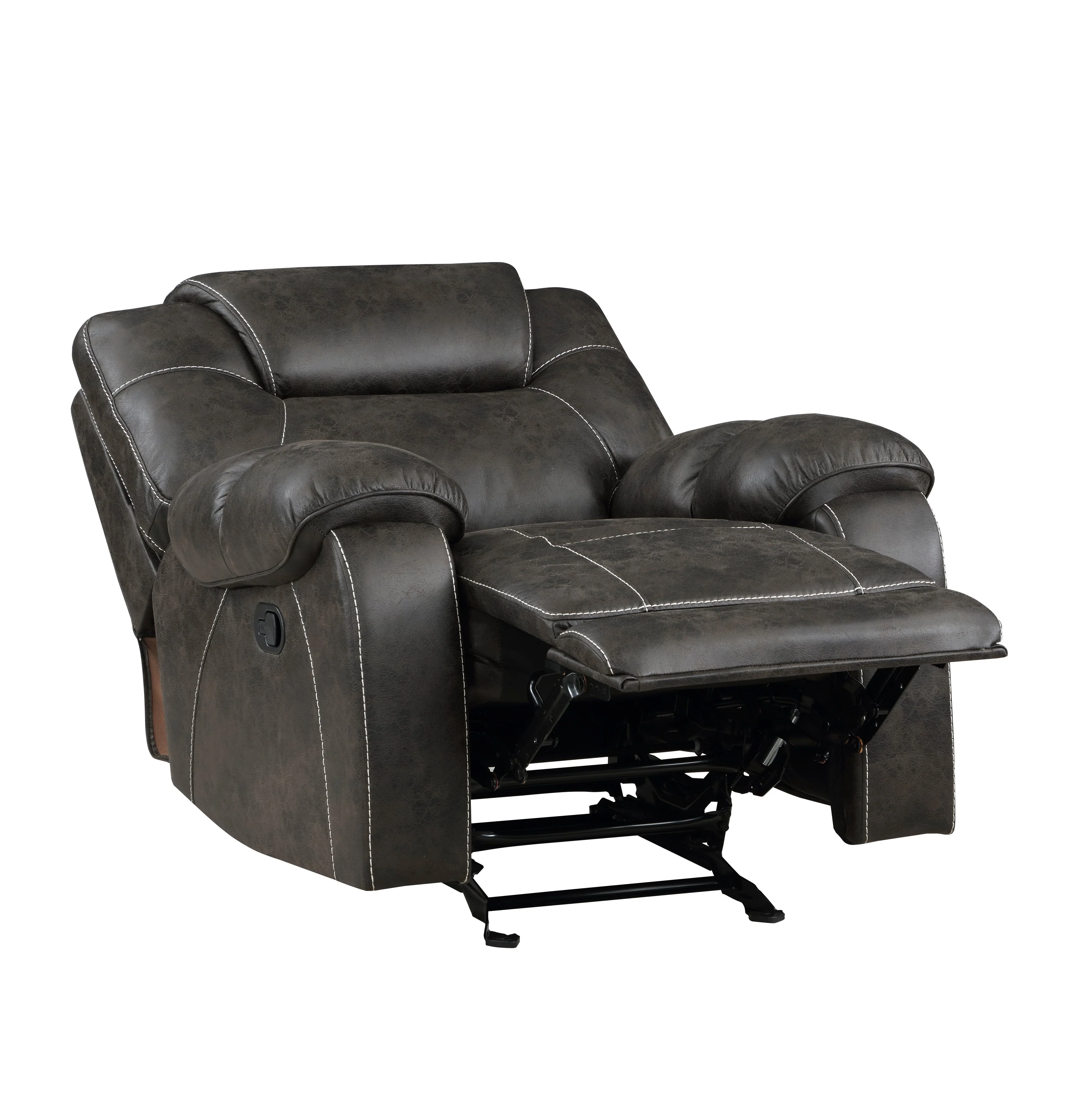 Gainesville Chocolate Microfiber Double Reclining Living Room Set - Image 16