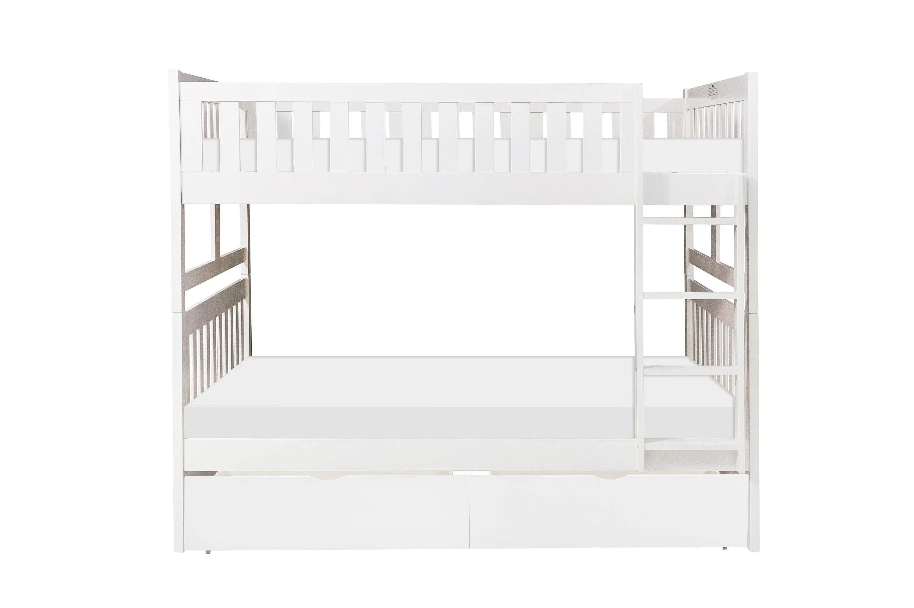 Galen White Full/Full Bunk Bed with Storage Boxes - Image 2