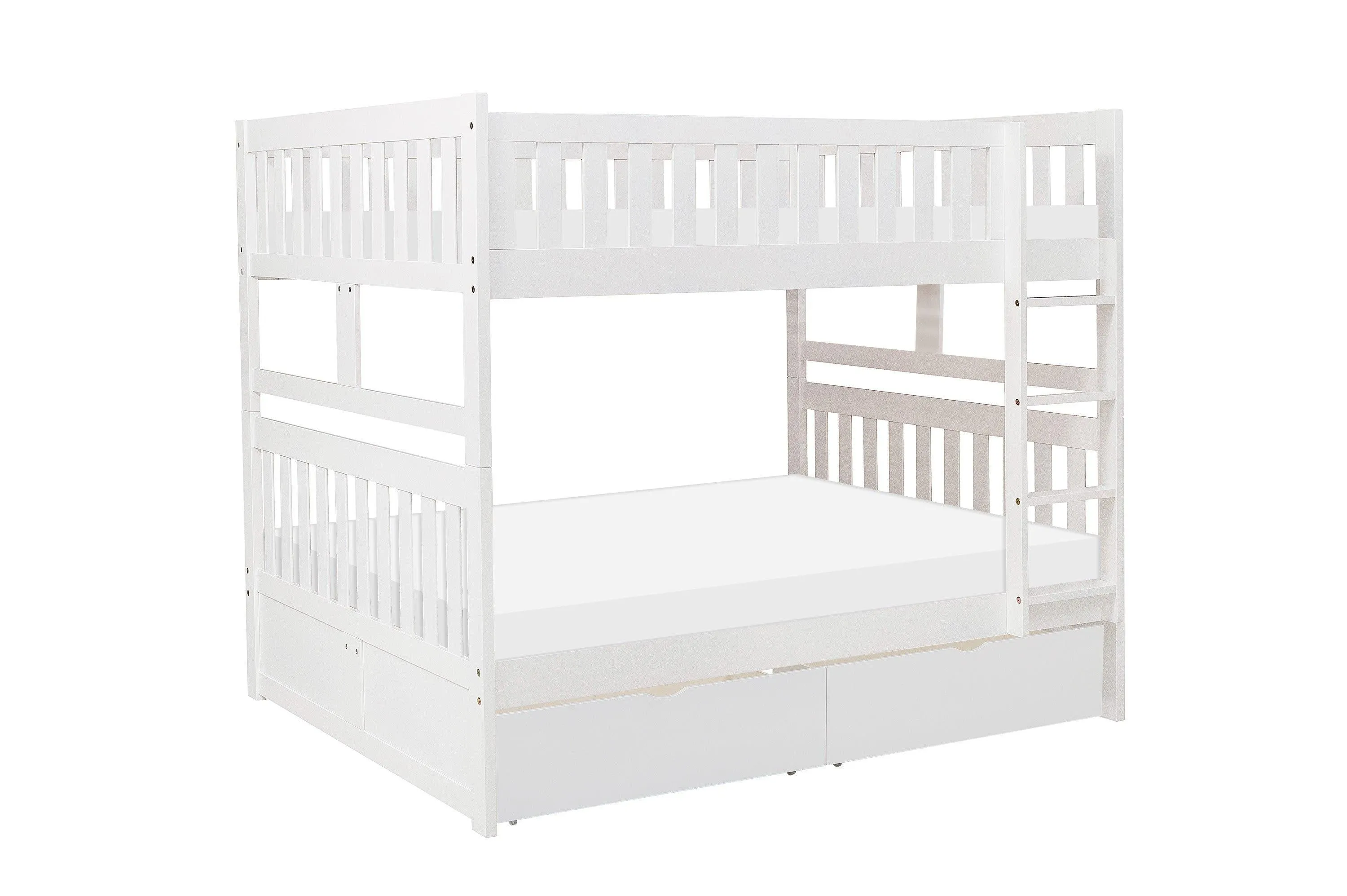 Galen White Full/Full Bunk Bed with Storage Boxes - Image 3