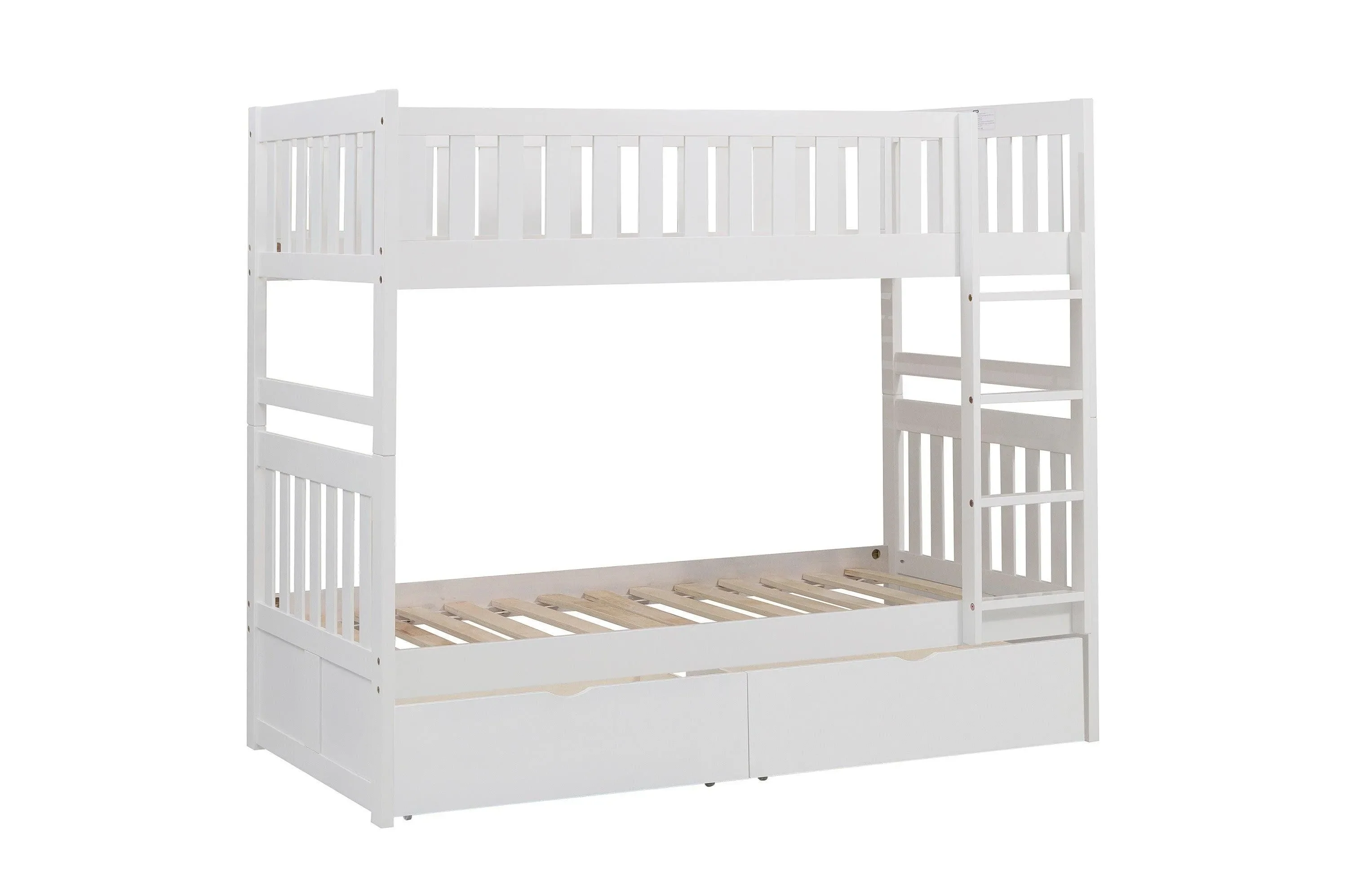 Galen White Twin/Twin Bunk Bed with Storage Boxes - Image 6