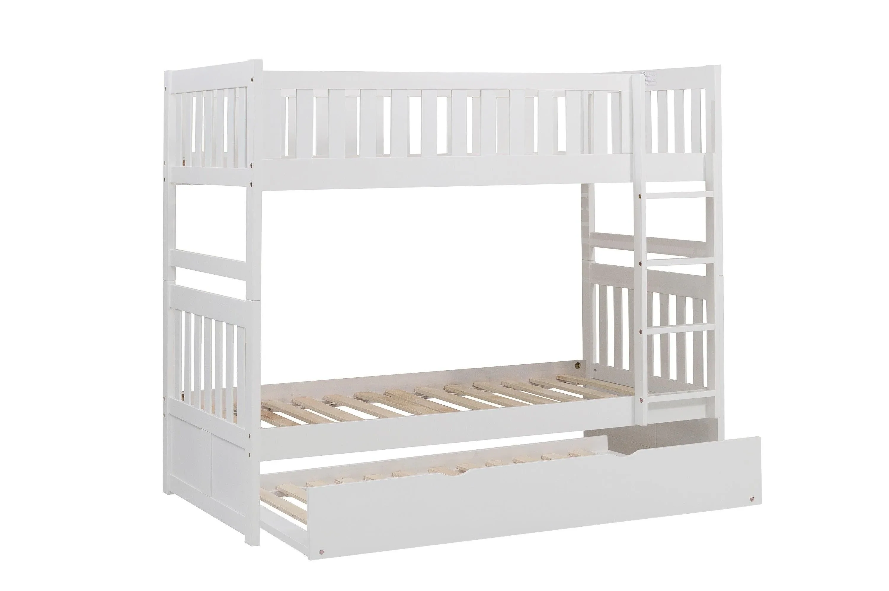 Galen White Twin/Twin Bunk Bed with Twin Trundle - Image 2