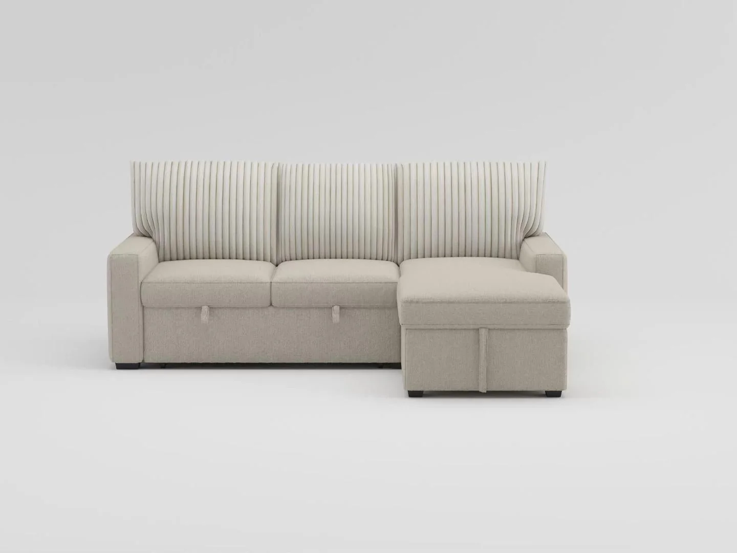 Gallatin Beige 2-Piece Sectional with Left Chaise, Pull-out Bed and Hidden Storage - Image 3