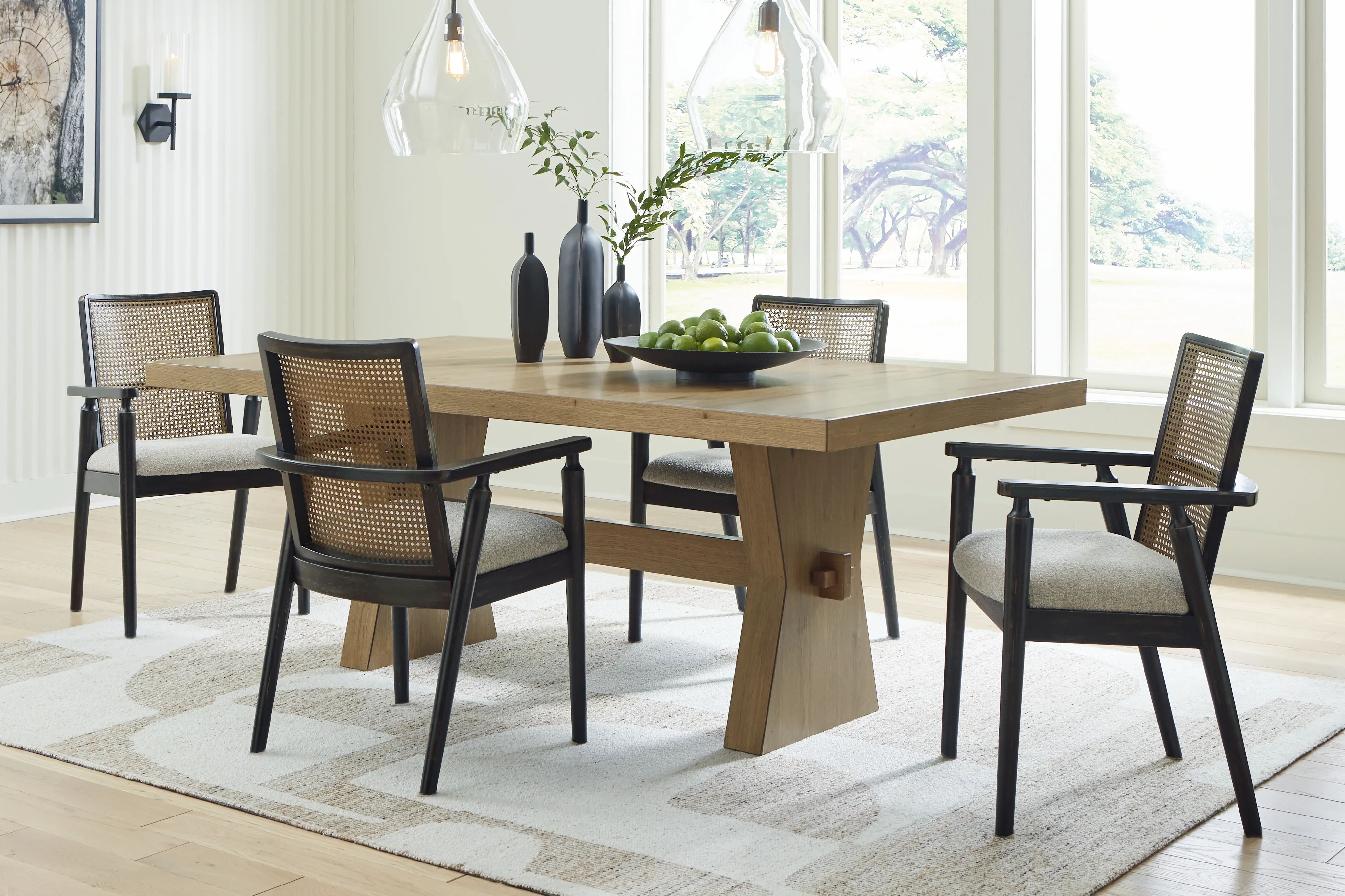 Galliden Light Brown Dining Table and 4 Chairs