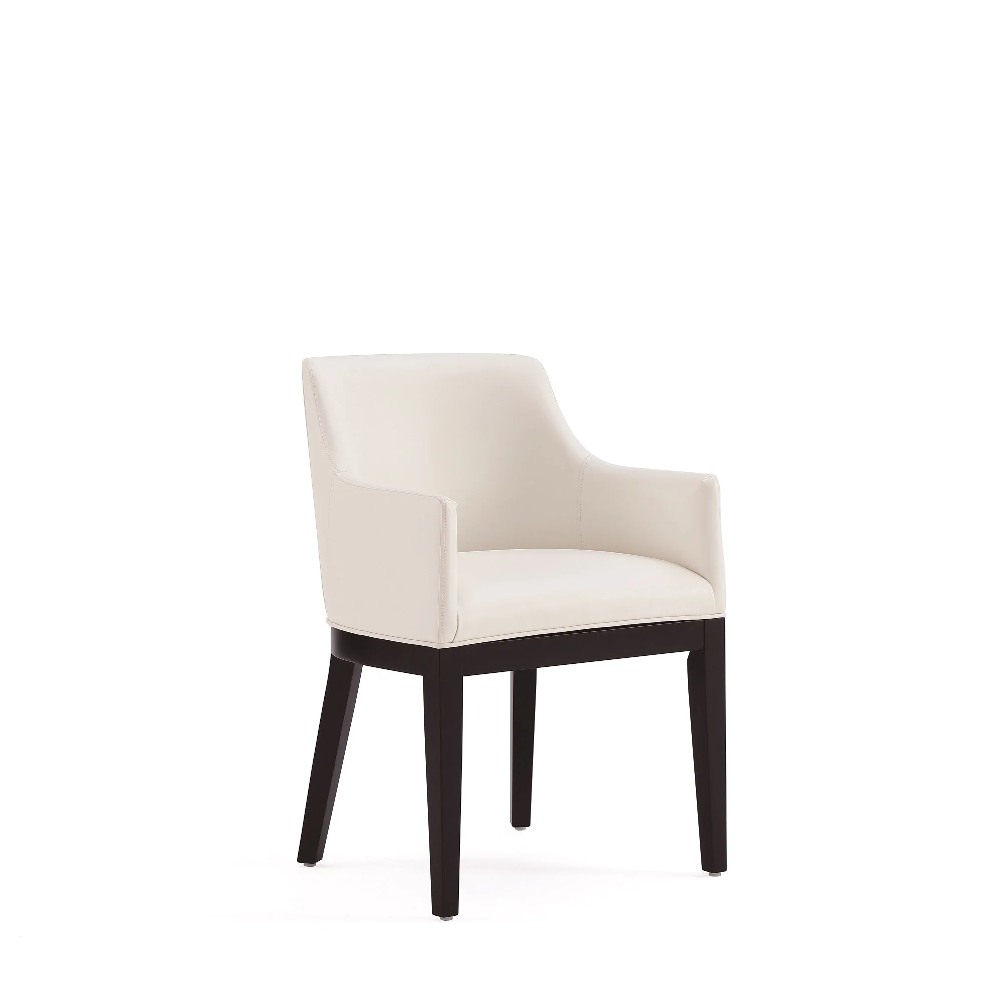 Gansevoort Faux Leather Dining Armchair in Cream (set of 2) - Image 4