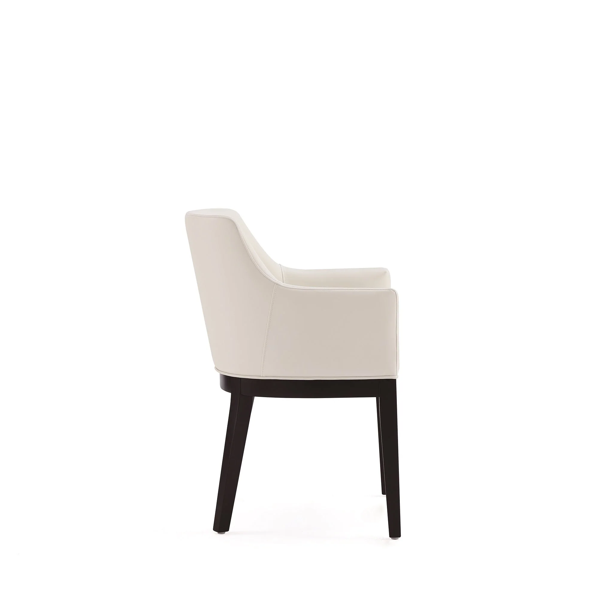 Gansevoort Faux Leather Dining Armchair in Cream (set of 2) - Image 5