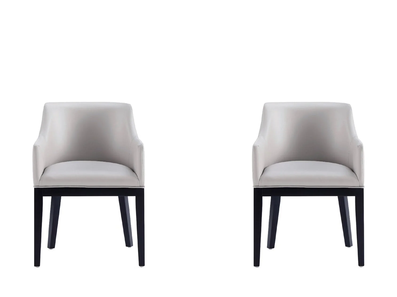 Gansevoort Faux Leather Dining Armchair in Light Grey (set of 2)