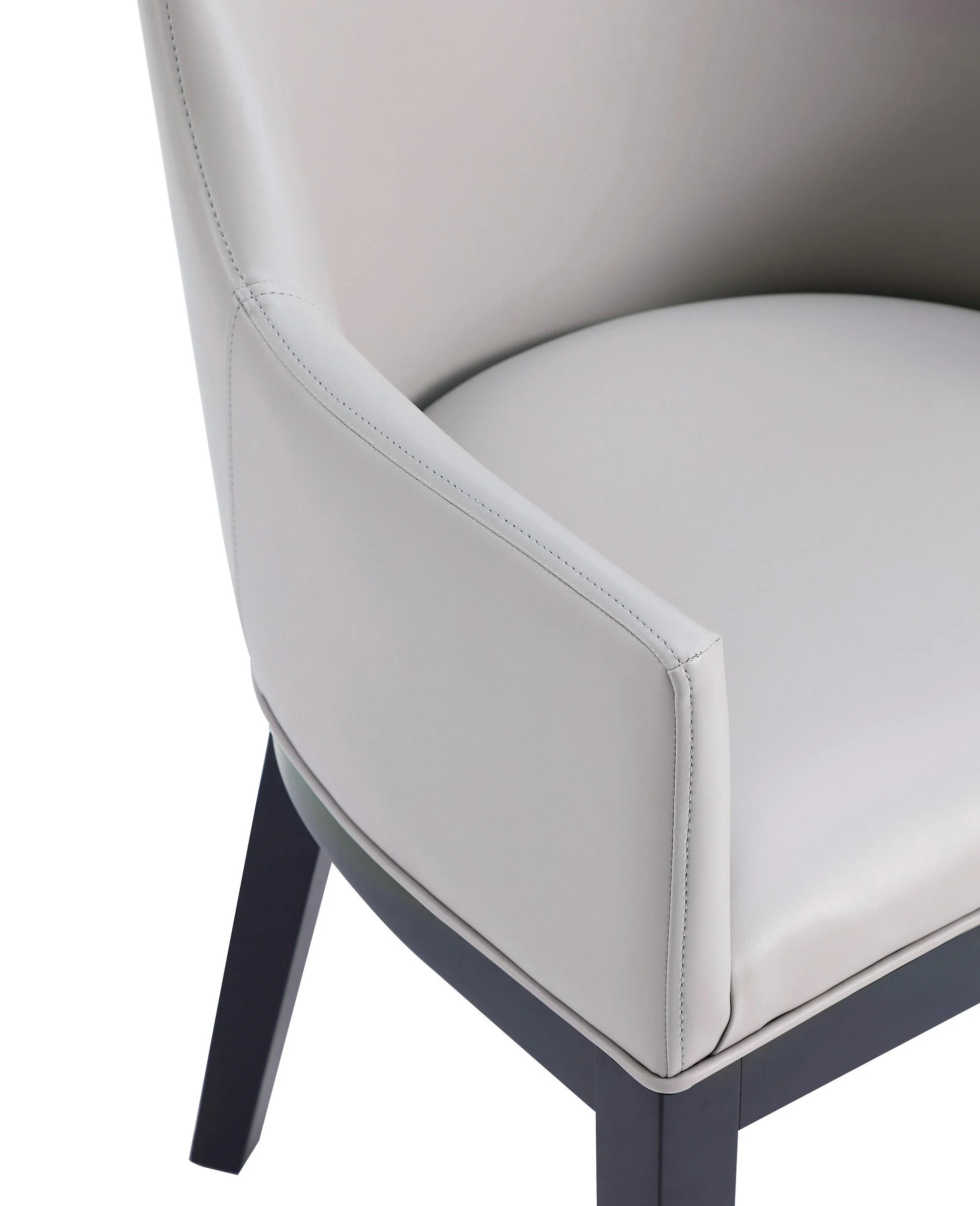 Gansevoort Faux Leather Dining Armchair in Light Grey (set of 2) - Image 10