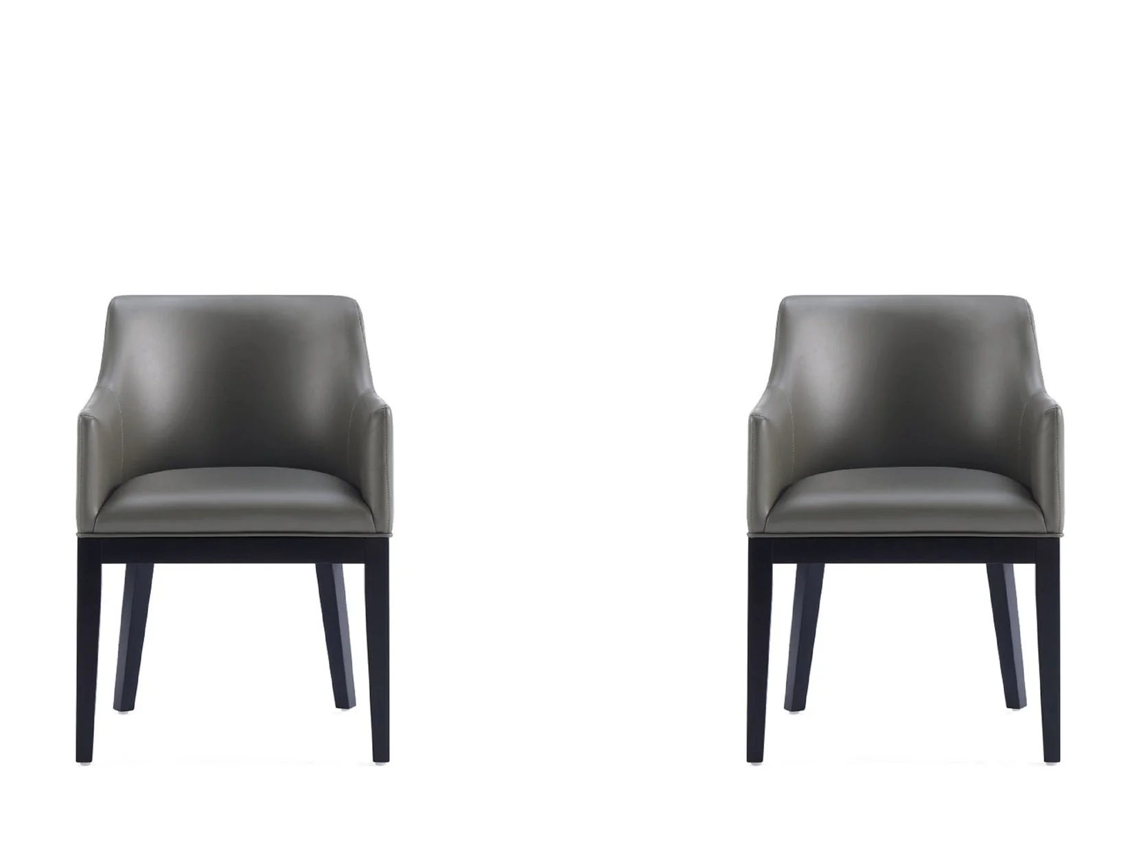 Gansevoort Faux Leather Dining Armchair in Pebble Grey (set of 2)