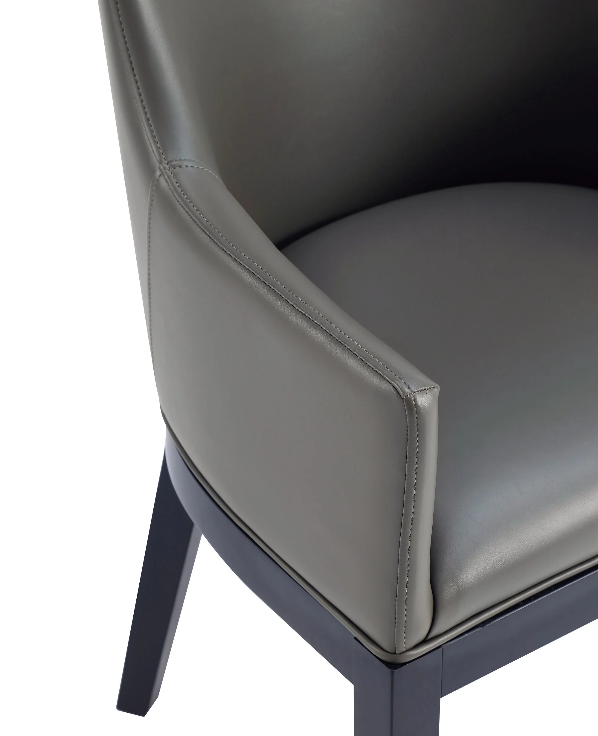 Gansevoort Faux Leather Dining Armchair in Pebble Grey (set of 2) - Image 10