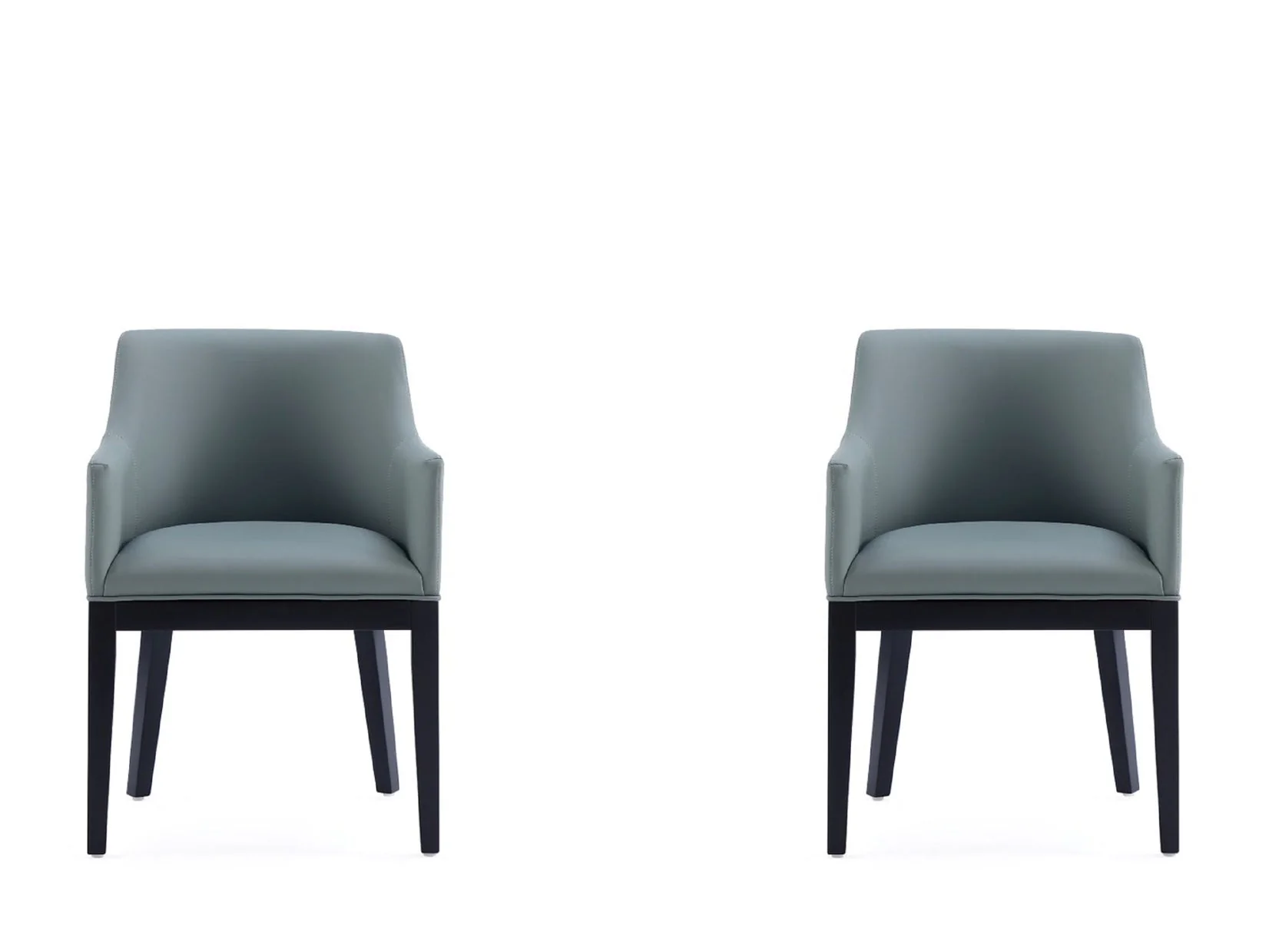 Gansevoort Faux Leather Dining Armchair in Pewter (Set of 2)