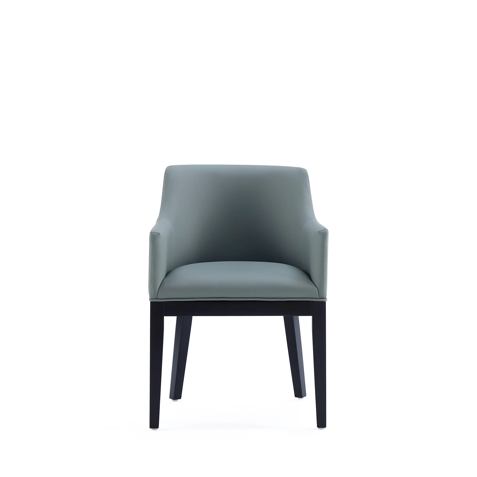 Gansevoort Faux Leather Dining Armchair in Pewter (Set of 2) - Image 4