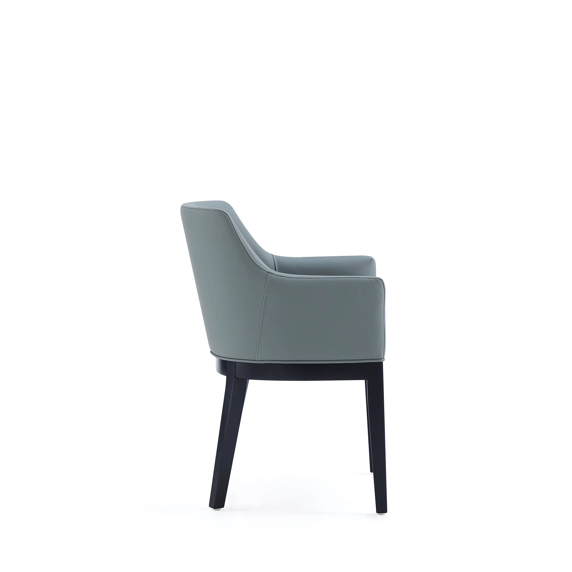 Gansevoort Faux Leather Dining Armchair in Pewter (Set of 2) - Image 5
