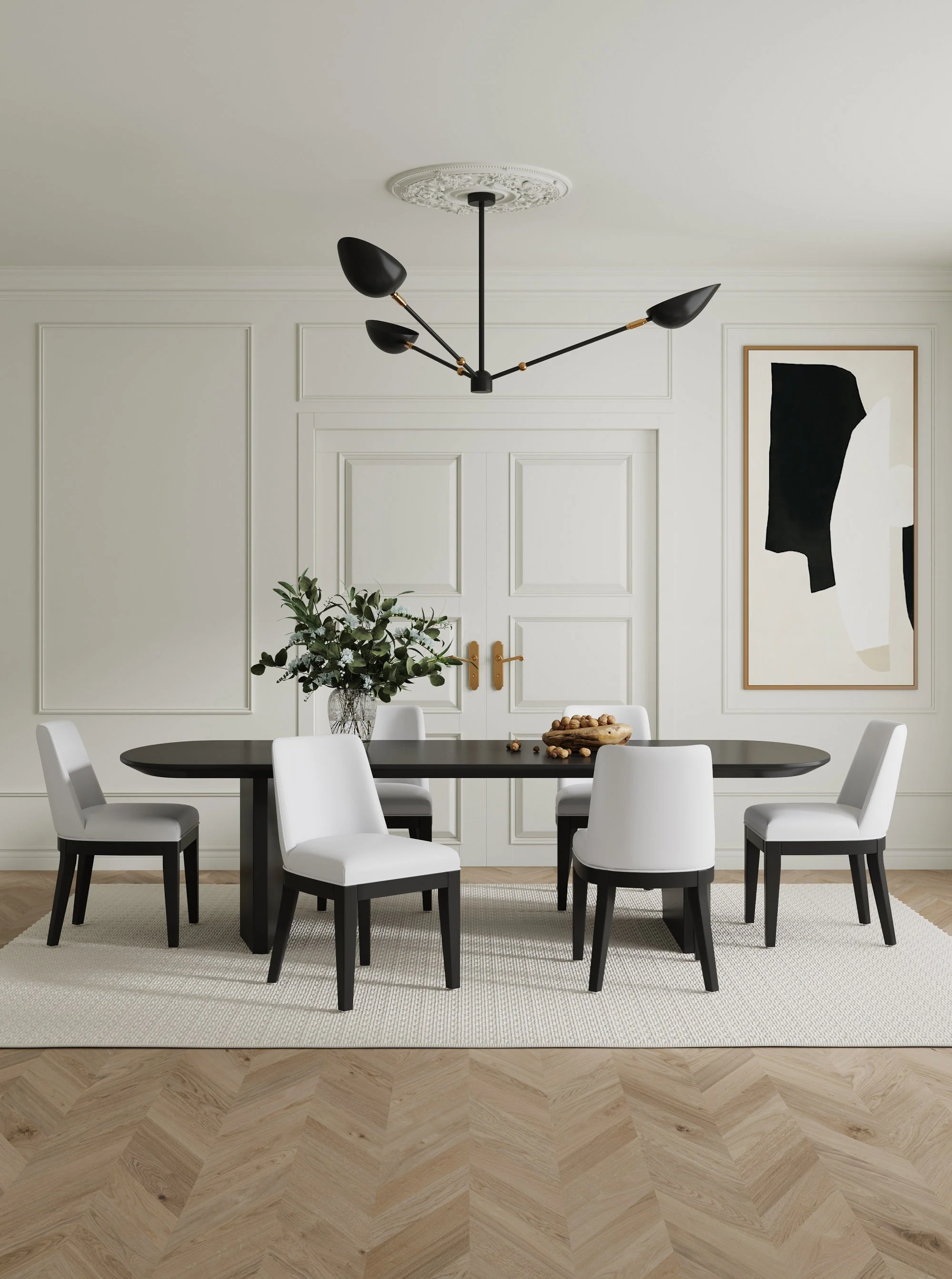 Gansevoort Faux Leather Dining Chair in Cream (set of 4) - Image 2