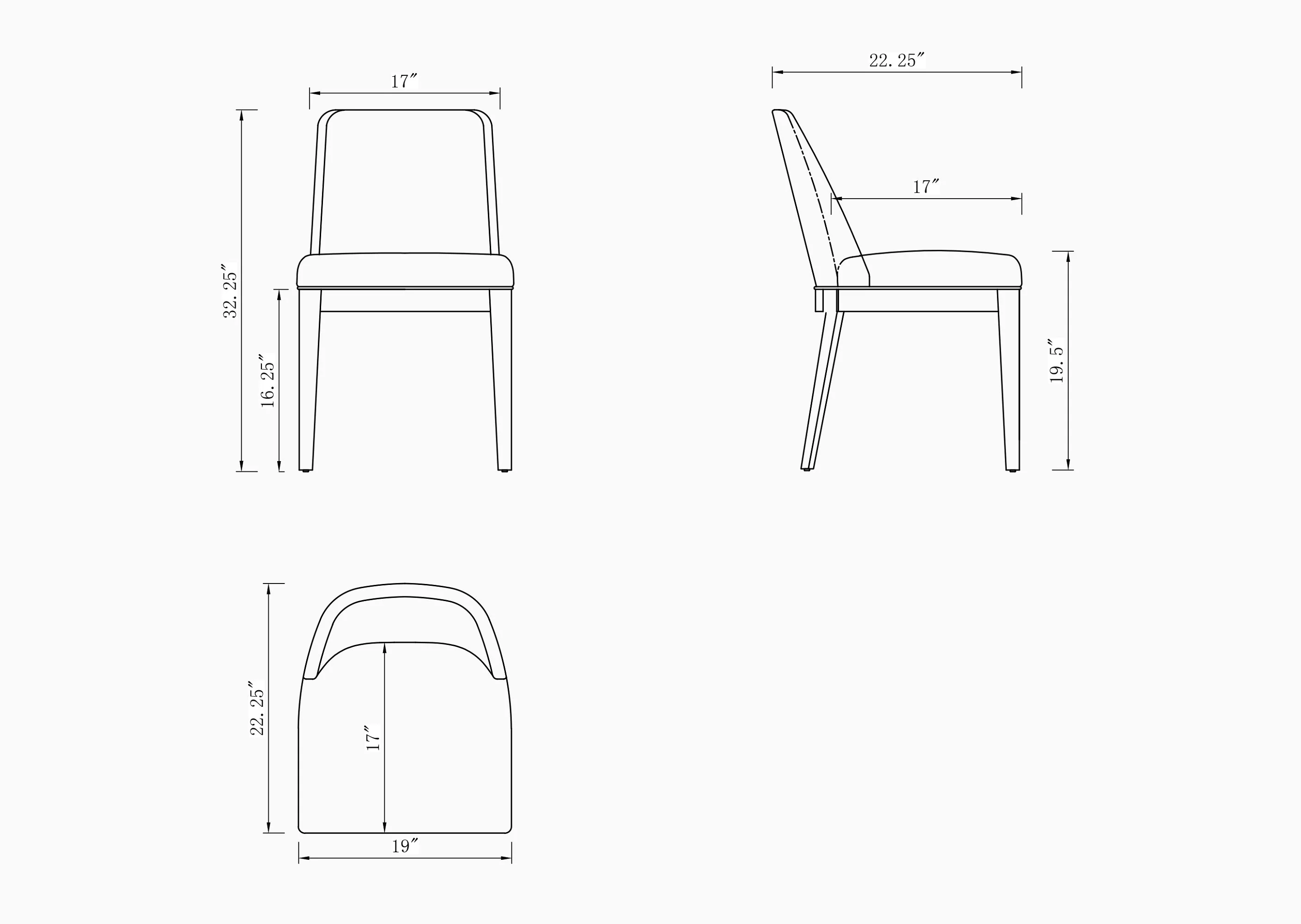 Gansevoort Faux Leather Dining Chair in Cream (set of 4) - Image 3