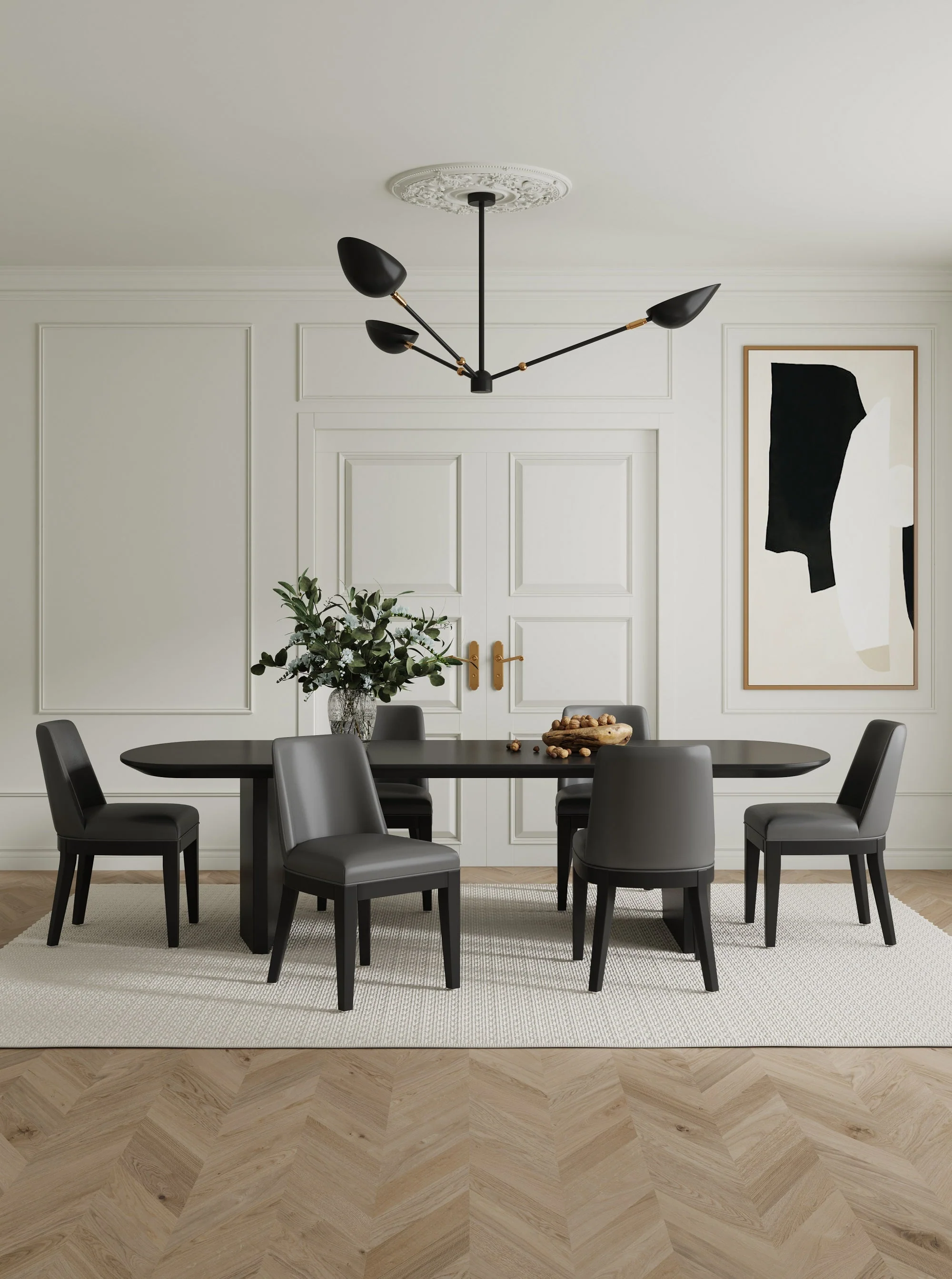 Gansevoort Faux Leather Dining Chair in Pebble Grey (set of 2) - Image 2