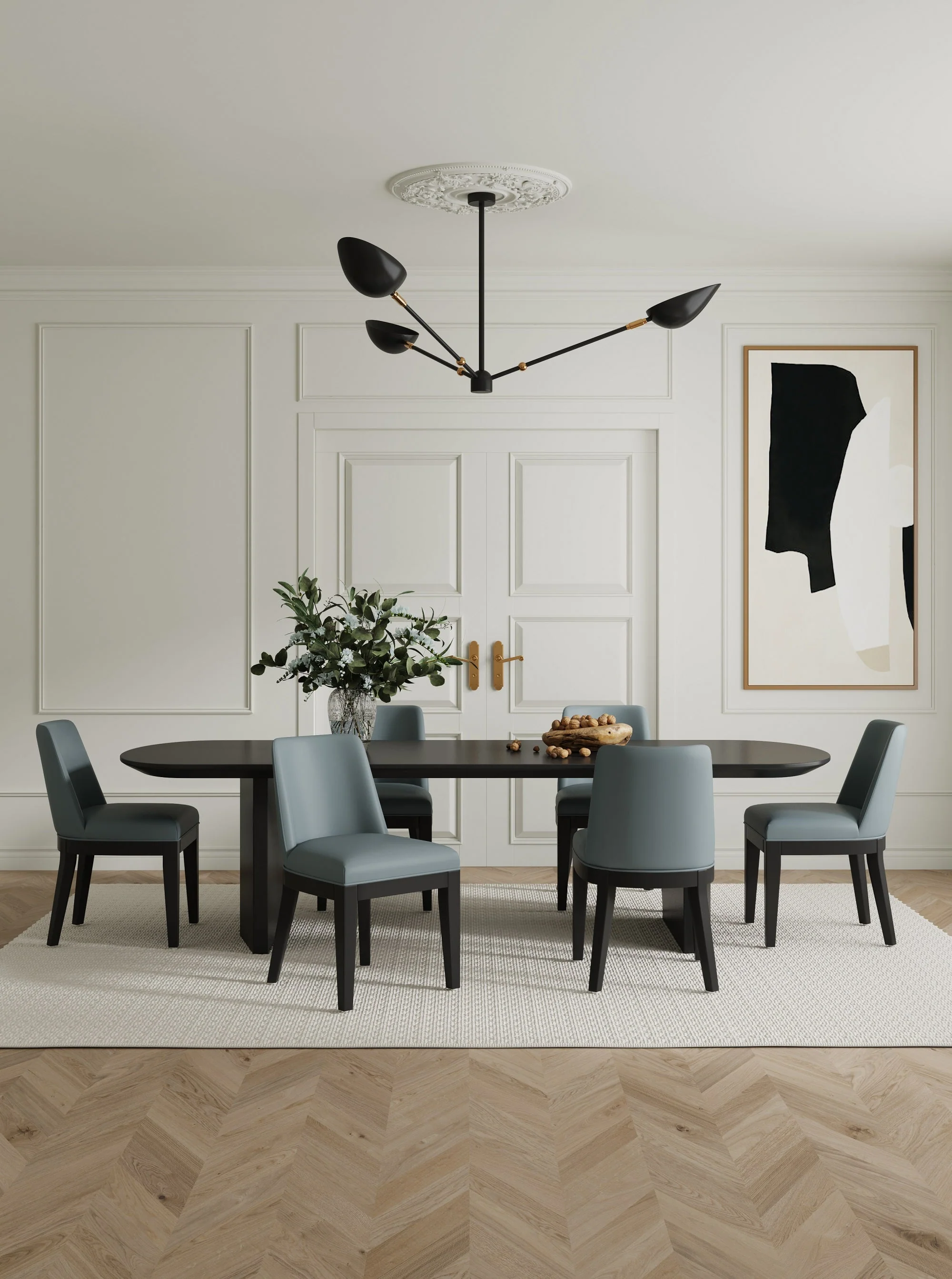Gansevoort Faux Leather Dining Chair in Pewter (set of 4) - Image 2