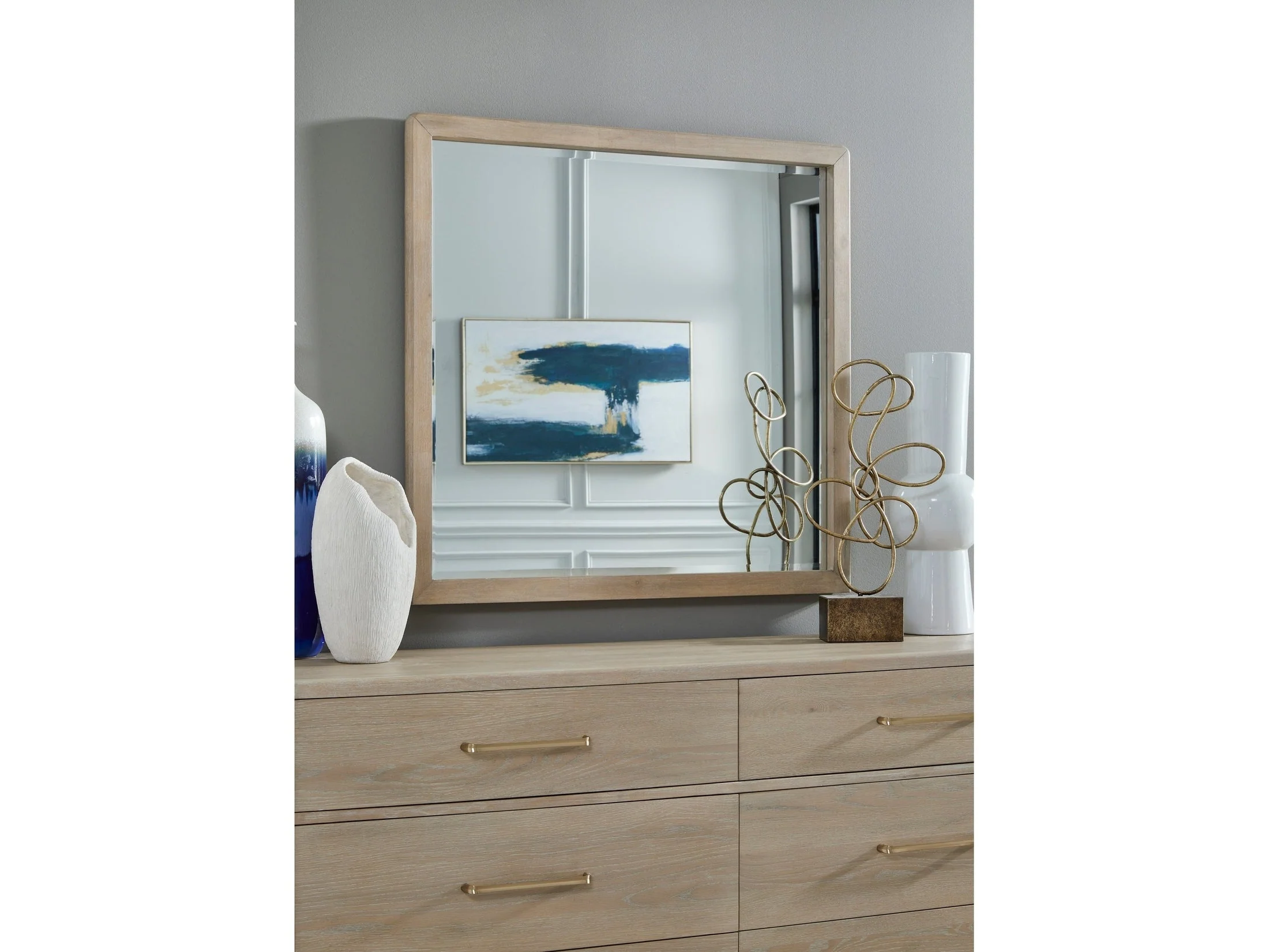 Gardenia Beveled Glass Wall or Dresser Mirror in Chai