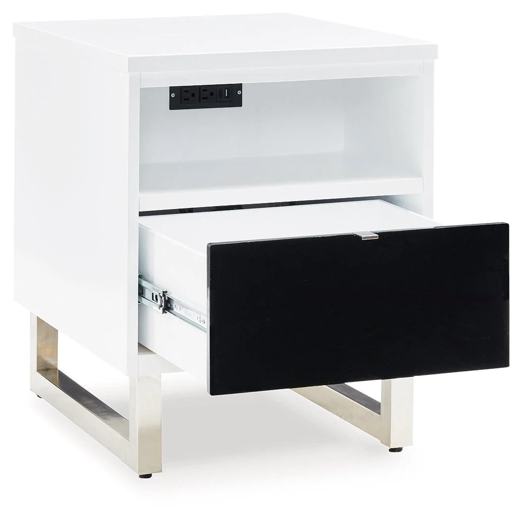 Gardoni White/Black Chairside End Table - Image 2