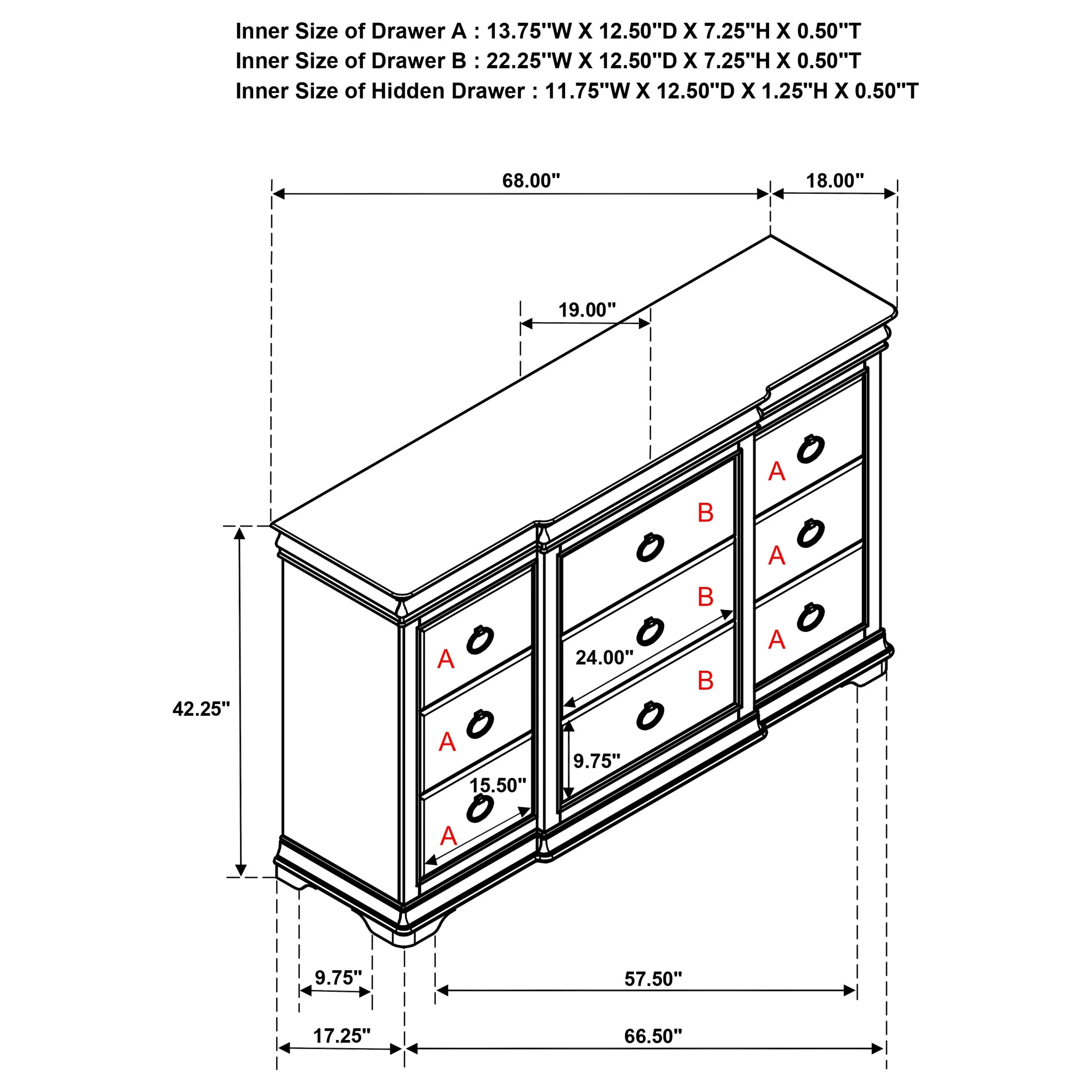 Garland Brown Cherry 11-drawer Bedroom Dresser Cabinet - Image 15