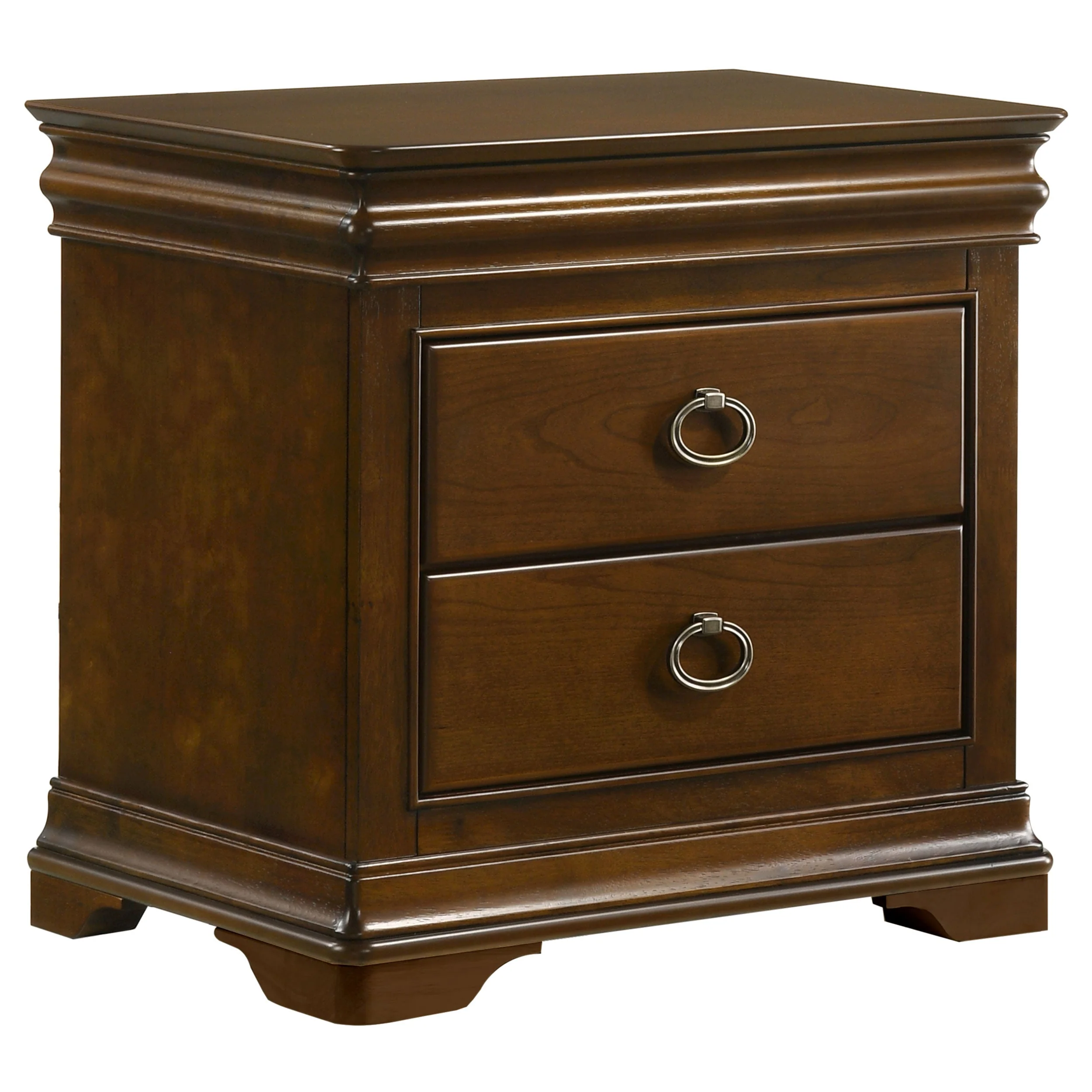 Garland Brown Cherry 3-drawer Nightstand Bedside Table - Image 2