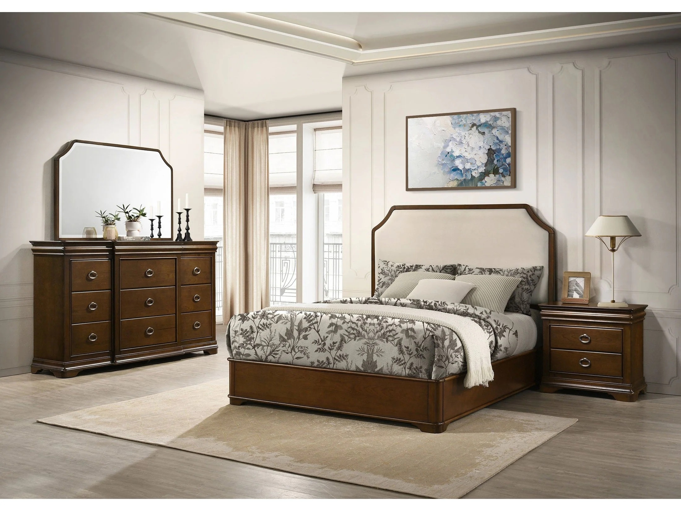 Garland Brown Cherry 4-piece Queen Bedroom Set