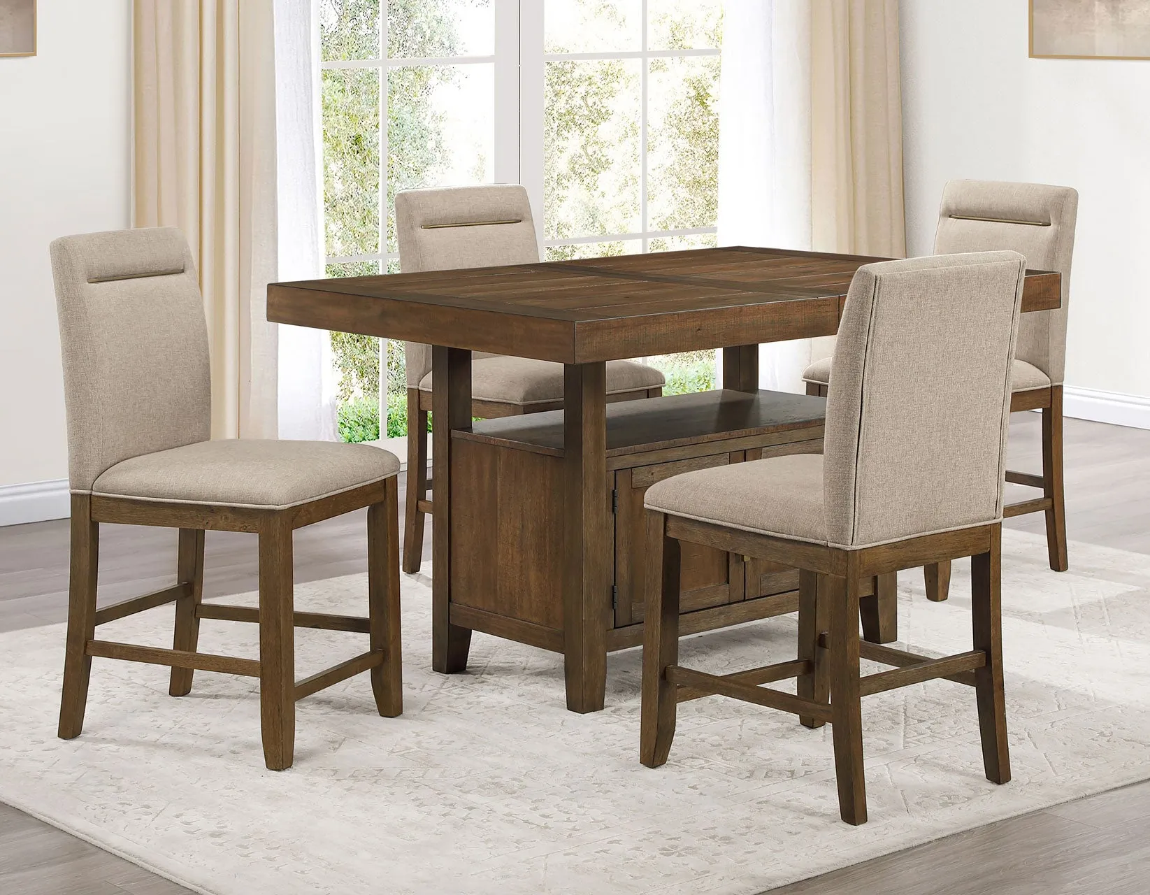 Garland Distressed Toffee Counter Height Dining Set - Image 2