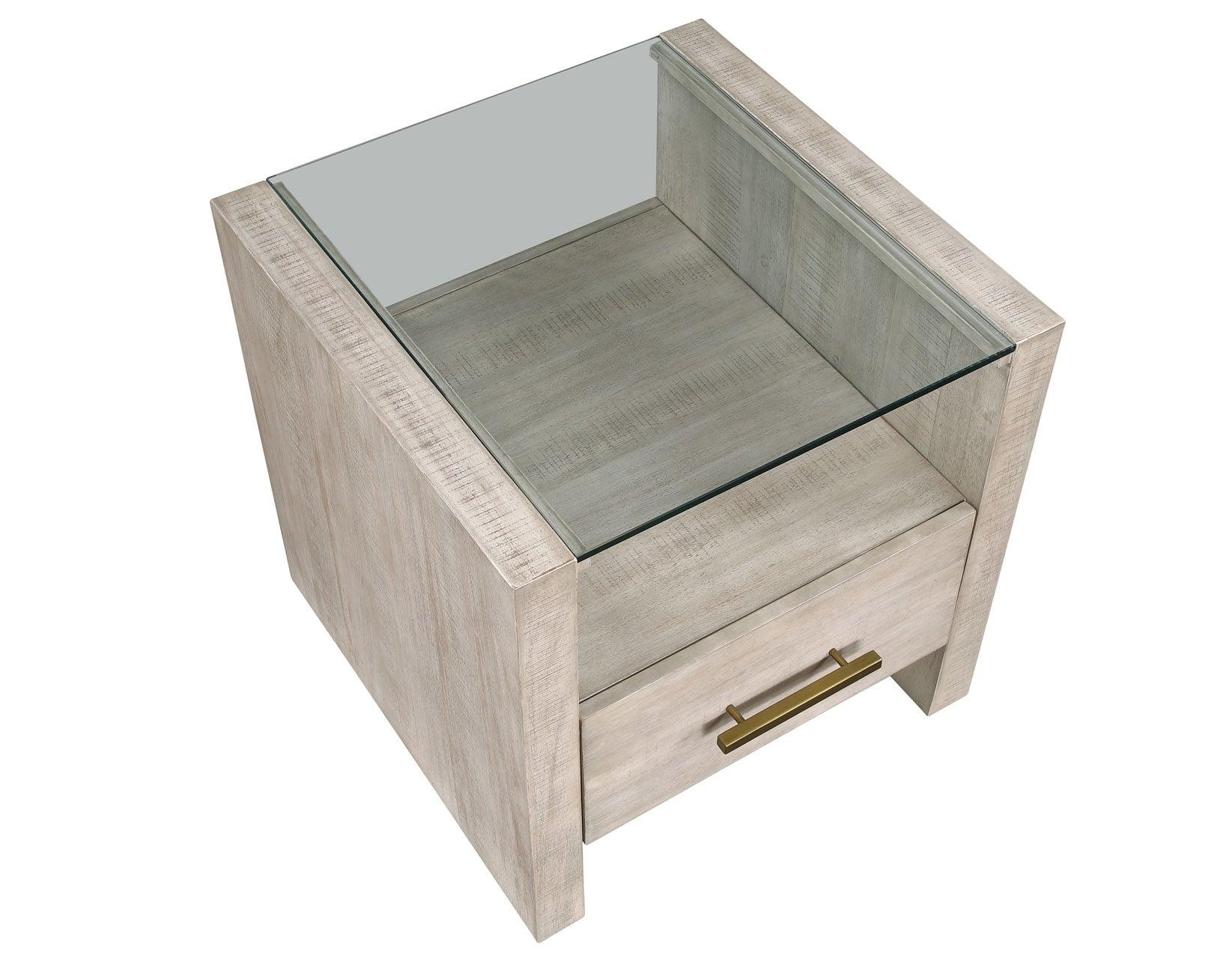 Garland Glass Top 3-Piece Table Set, Washed Parchment Finish - Image 11