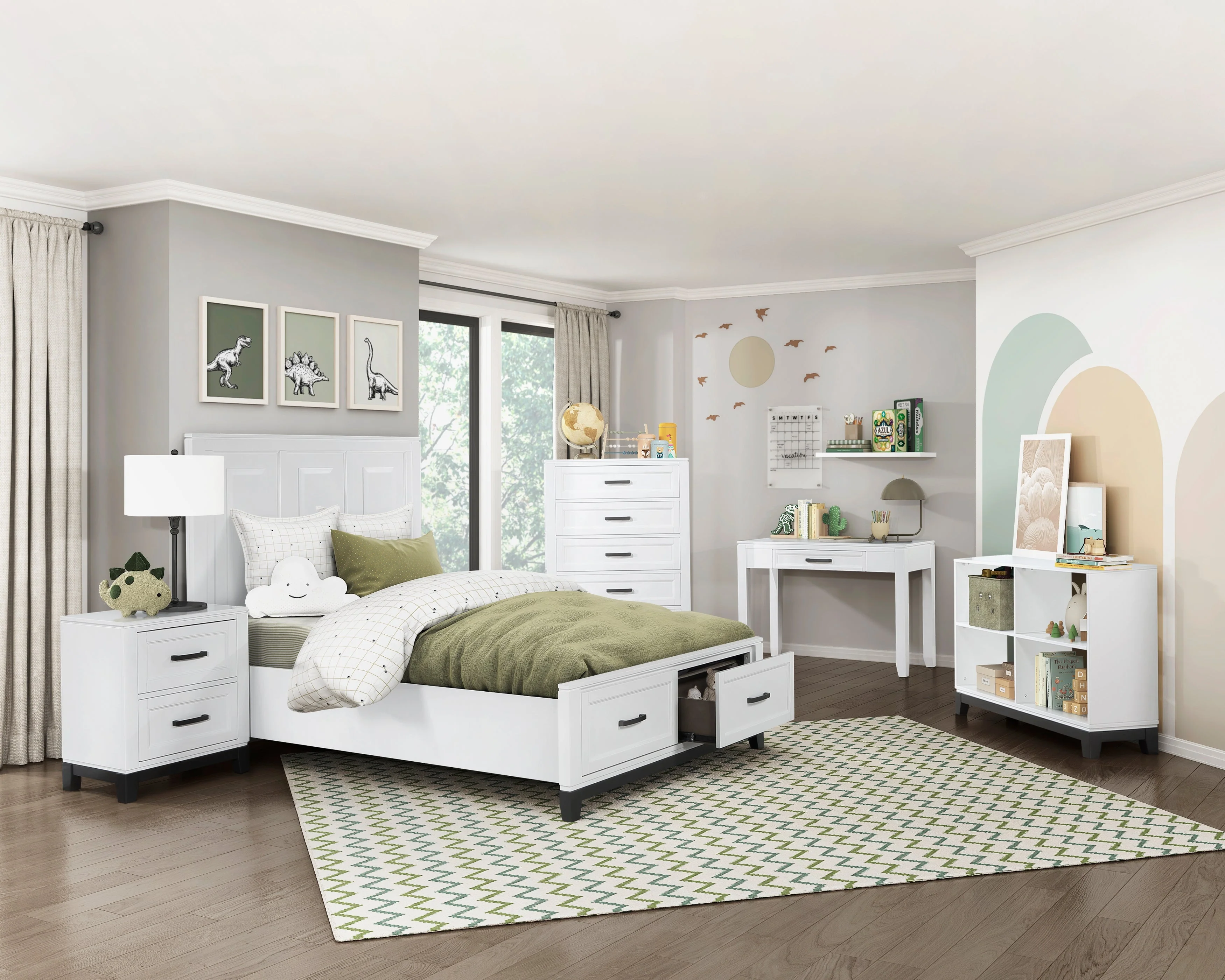 Garretson White Full Storage Platform Bed - Image 6