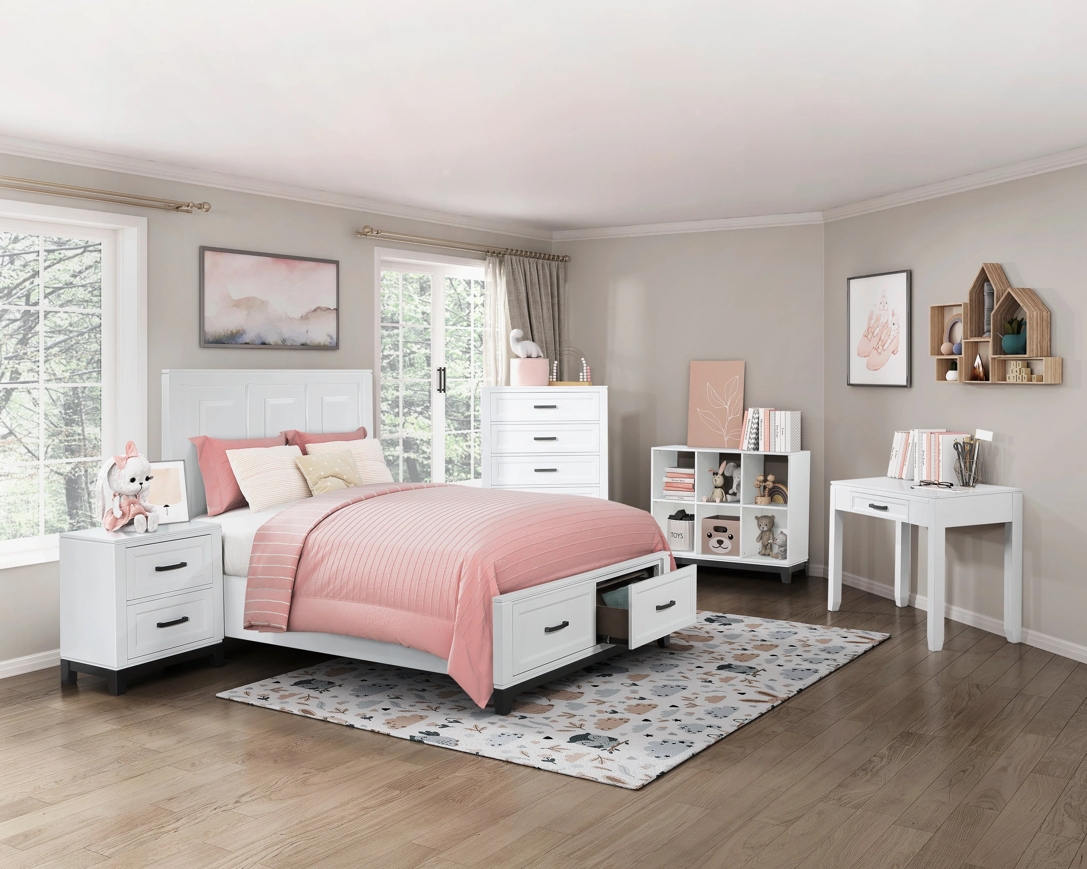 Garretson White Full Storage Platform Bed - Image 7
