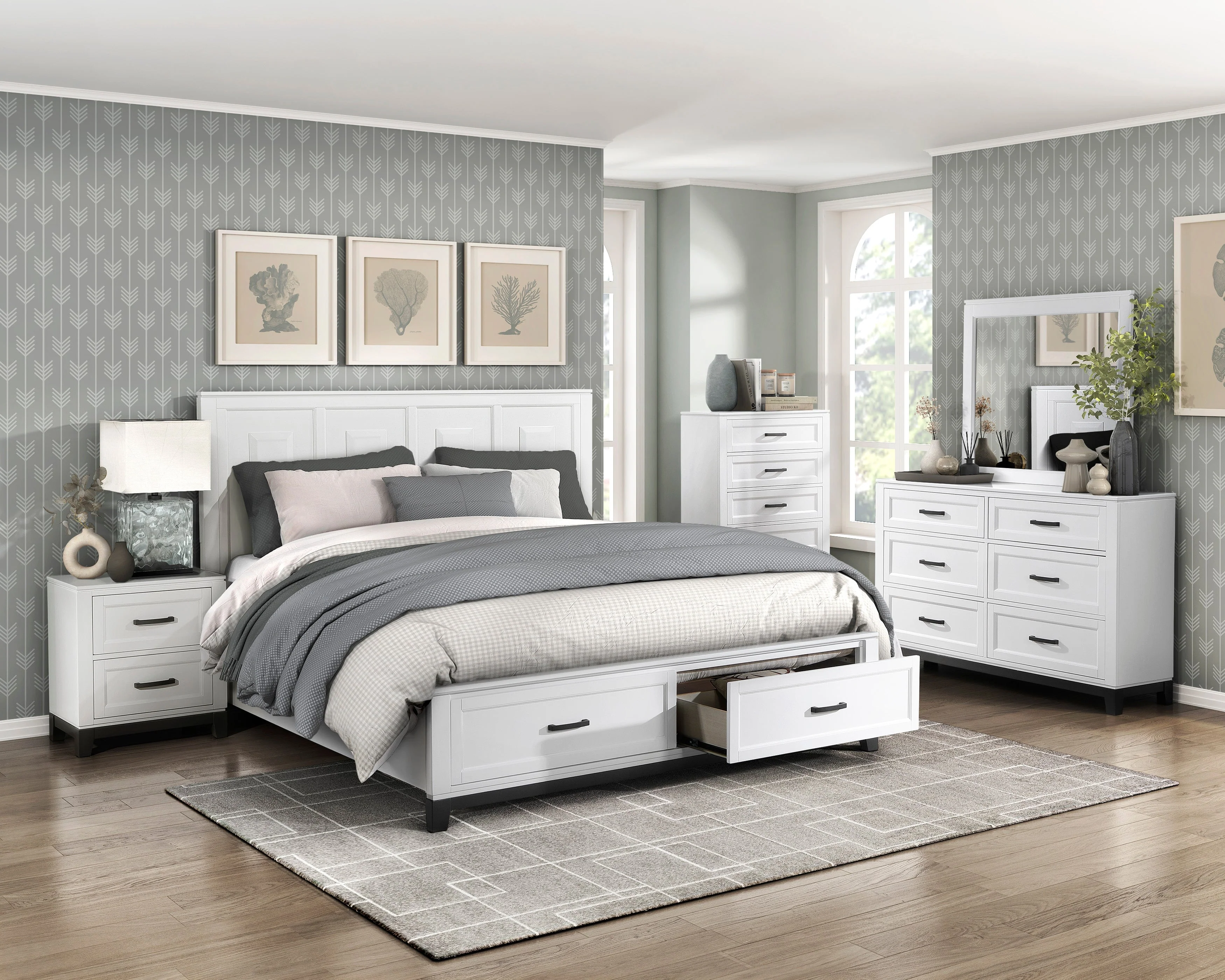 Garretson White King Storage Platform Bed - Image 7
