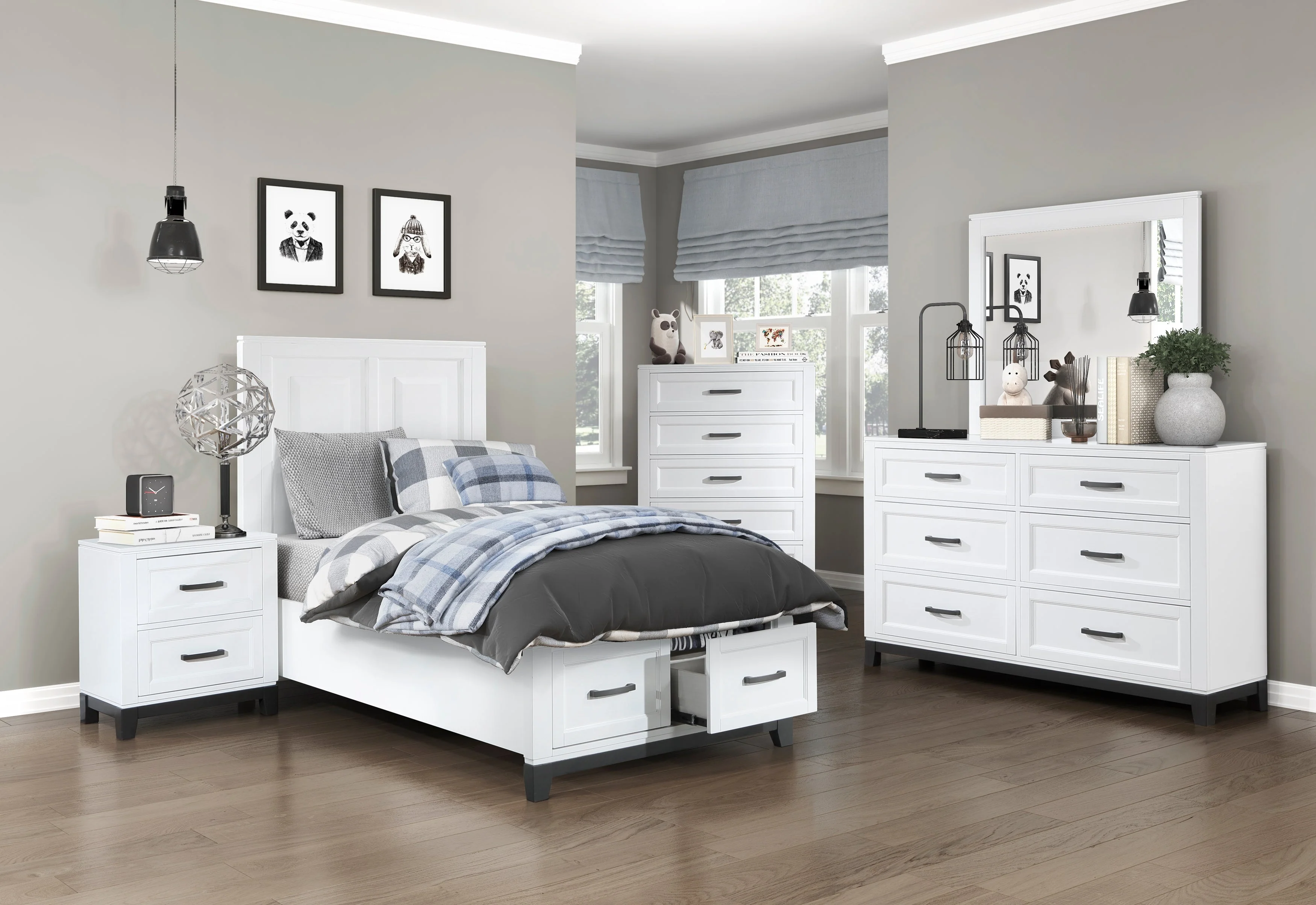 Garretson White Twin Storage Platform Bed - Image 6